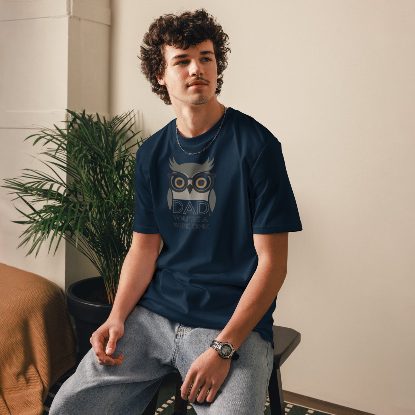 Unisex Organic Cotton T-Shirt – Owl-Themed Eco-Friendly Style for Father's Day Gifts by Dudeily Dudeily