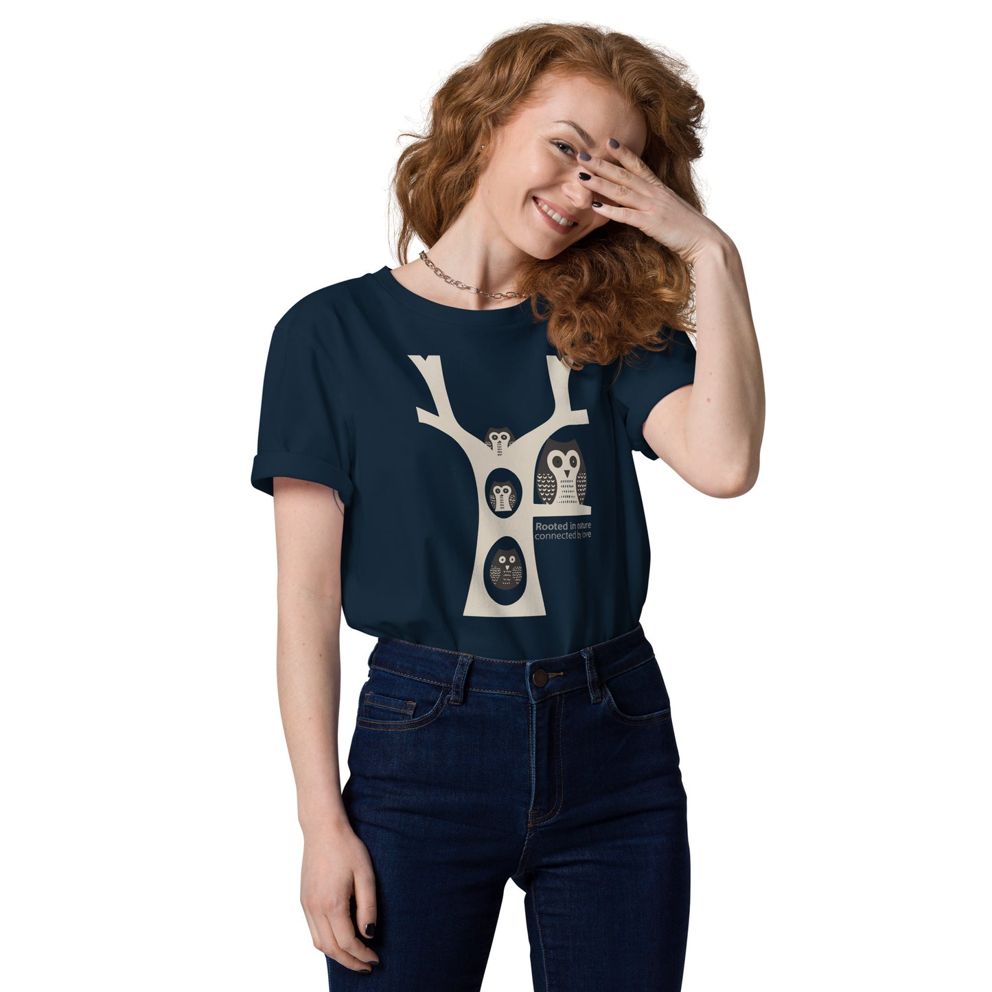 Unisex Organic Cotton T-Shirt – OwlNest Sustainable Fashion for Family Day Wear French Navy Dudeily