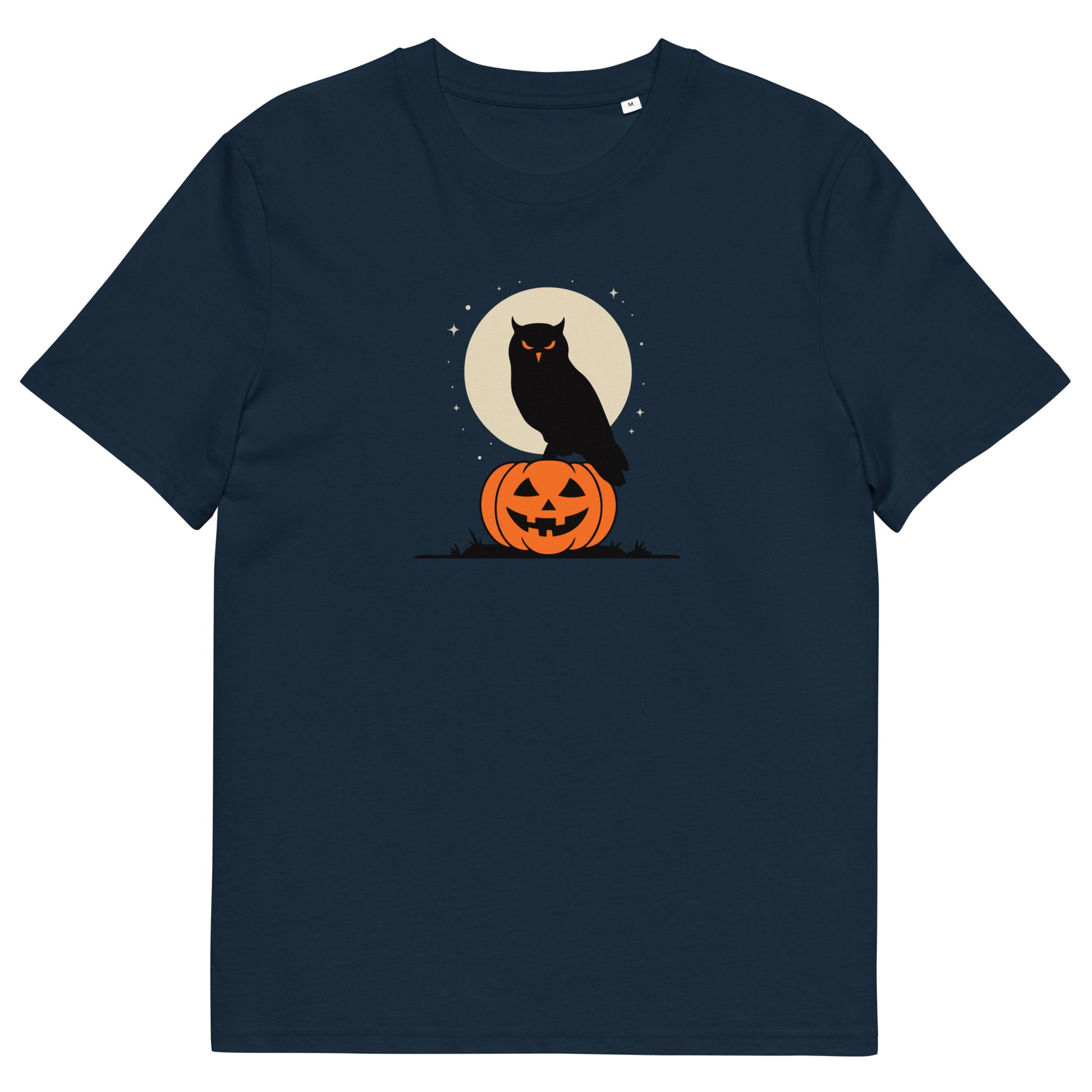 Unisex Organic Cotton T-Shirt: Halloween Owl Sustainable Style USA Dudeily