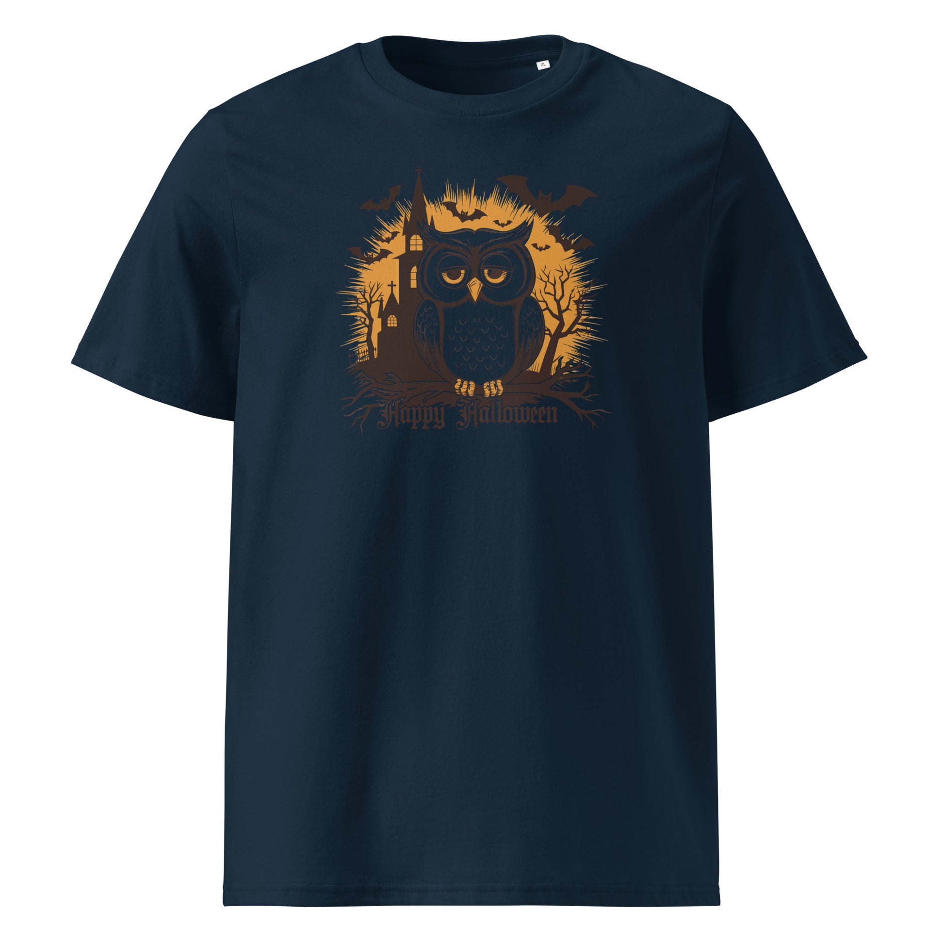 Unisex Organic Cotton T-Shirt: Halloween Owl Eco-Friendly Style USA Dudeily
