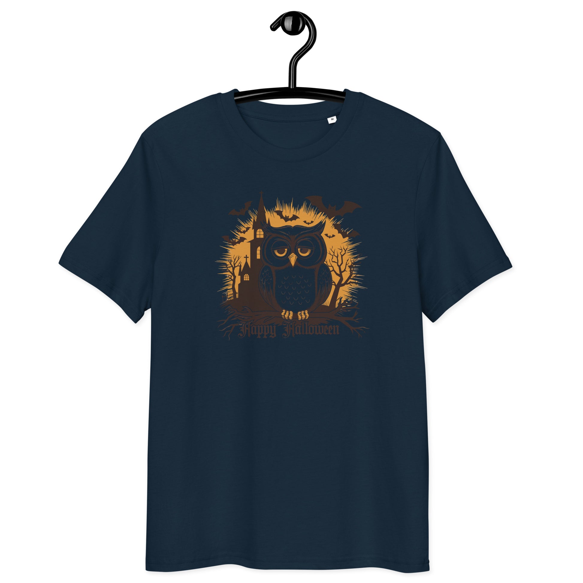Unisex Organic Cotton T-Shirt: Halloween Owl Eco-Friendly Style USA Dudeily