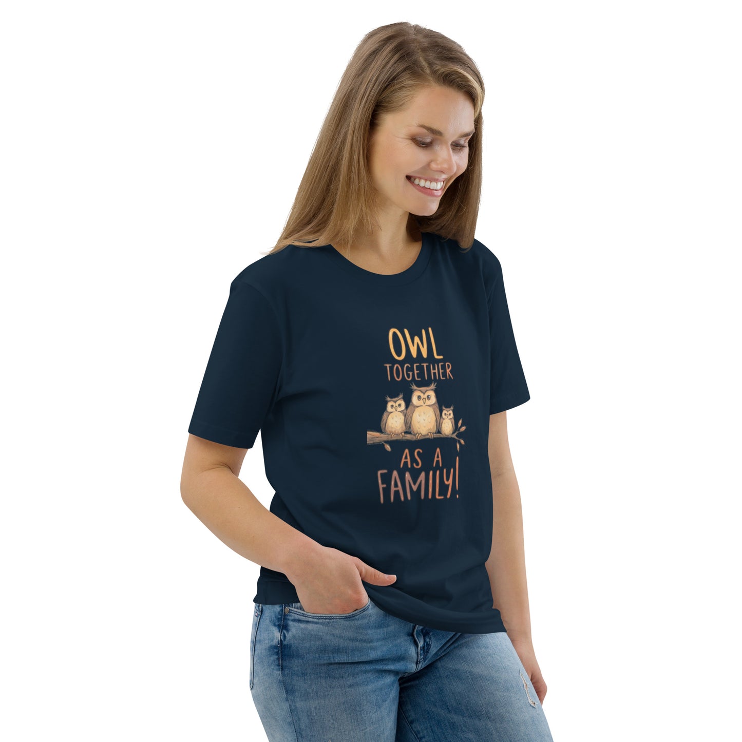 Unisex Organic Cotton T-Shirt – OwlNest Sustainable Fashion Classic for Family Day Outings Dudeily