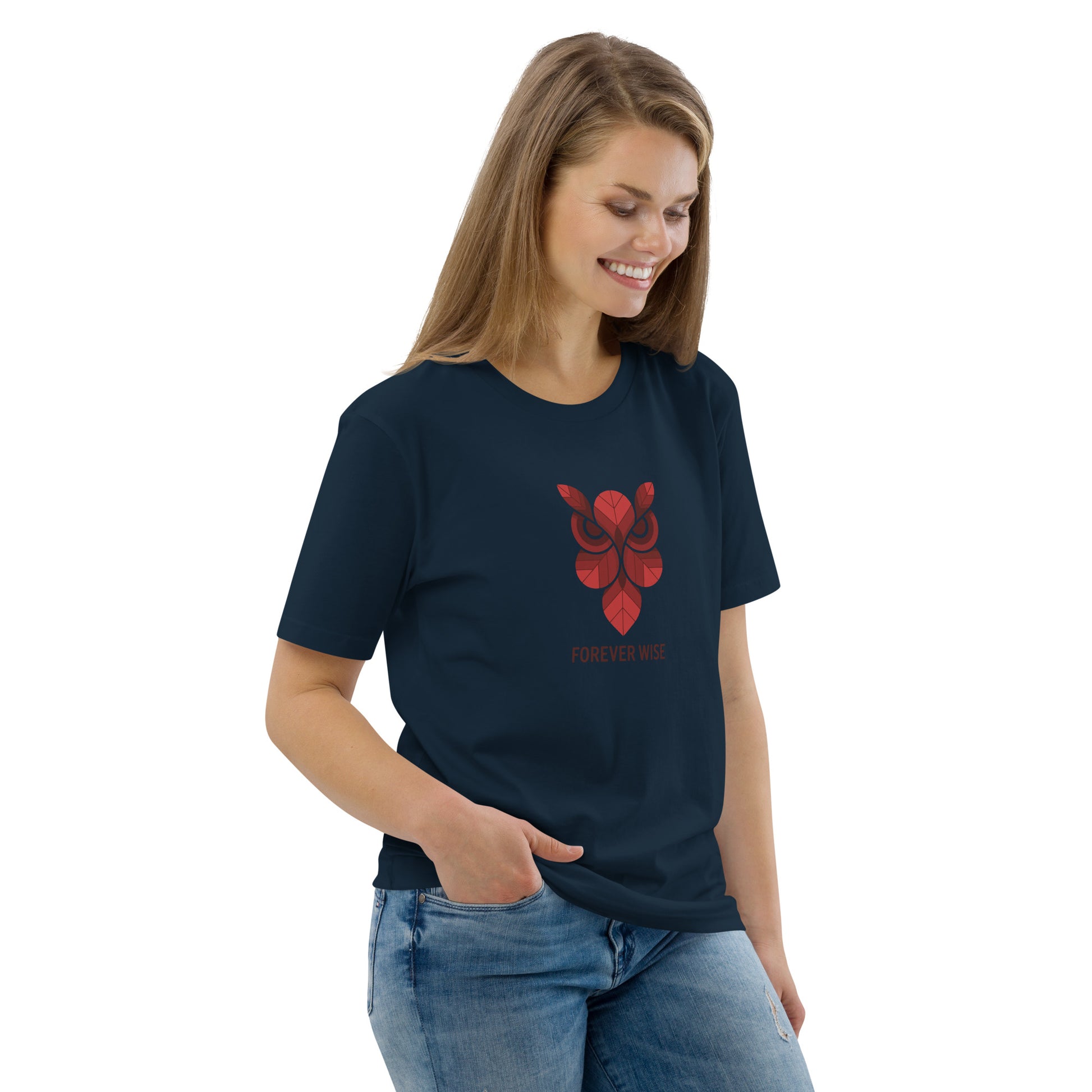Unisex Organic Cotton T-Shirt: 'Forever Wise' | Sustainable Owl Fashion USA Dudeily