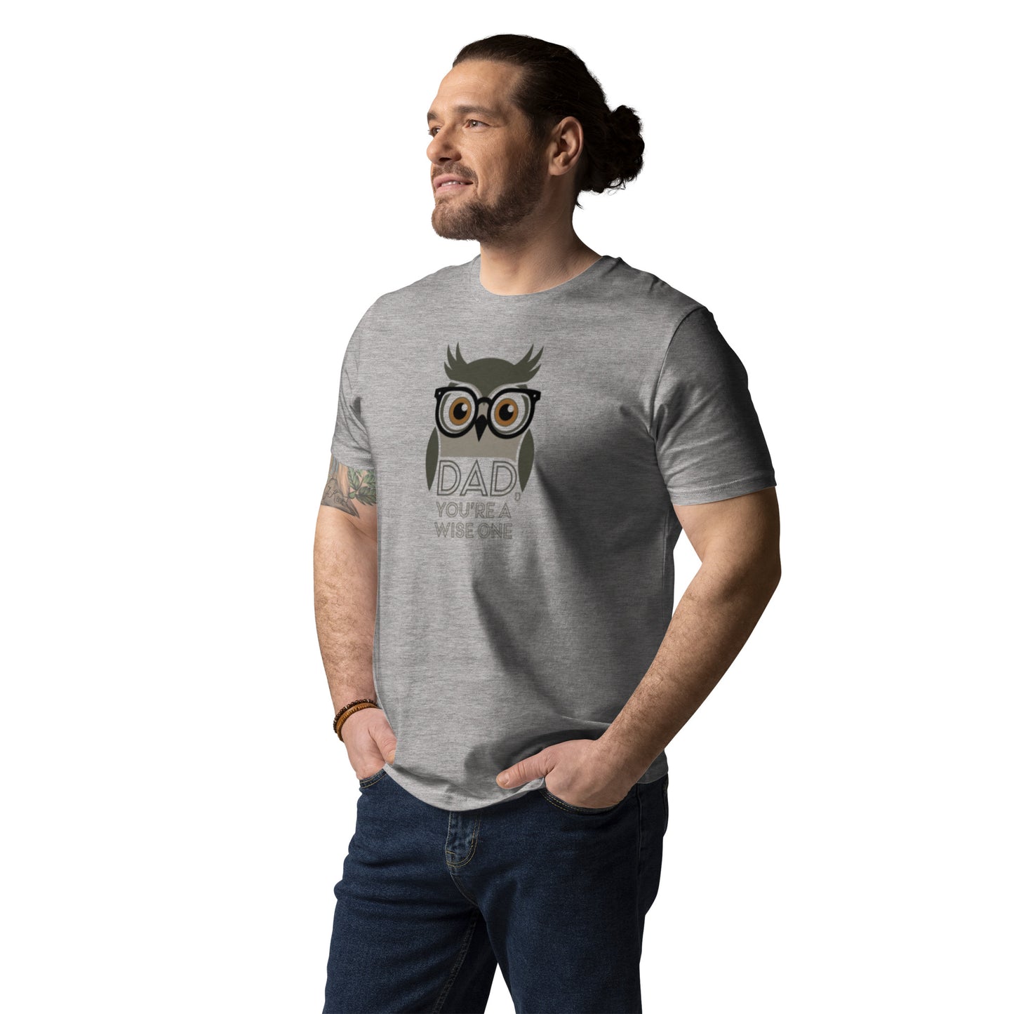 Unisex Organic Cotton T-Shirt – Owl-Themed Eco-Friendly Style for Father's Day Gifts by Dudeily Dudeily