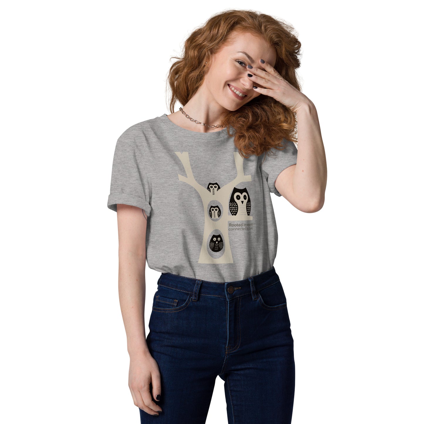 Unisex Organic Cotton T-Shirt – OwlNest Sustainable Fashion for Family Day Wear Heather Grey Dudeily