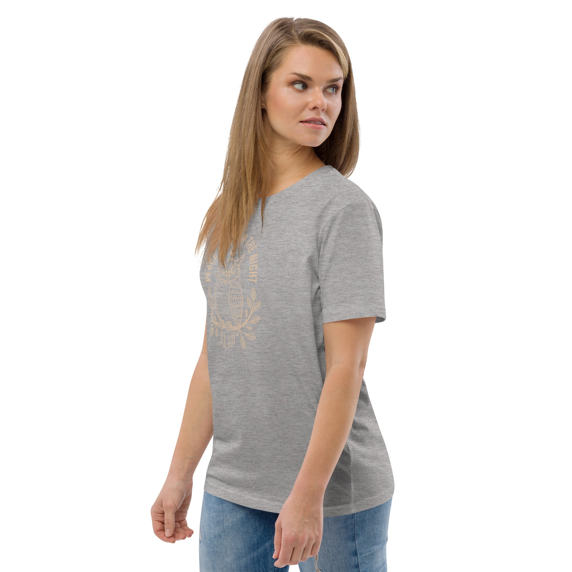 Unisex Organic Cotton T-Shirt: 'Peace in the Night' | Sustainable Owl Fashion USA Dudeily