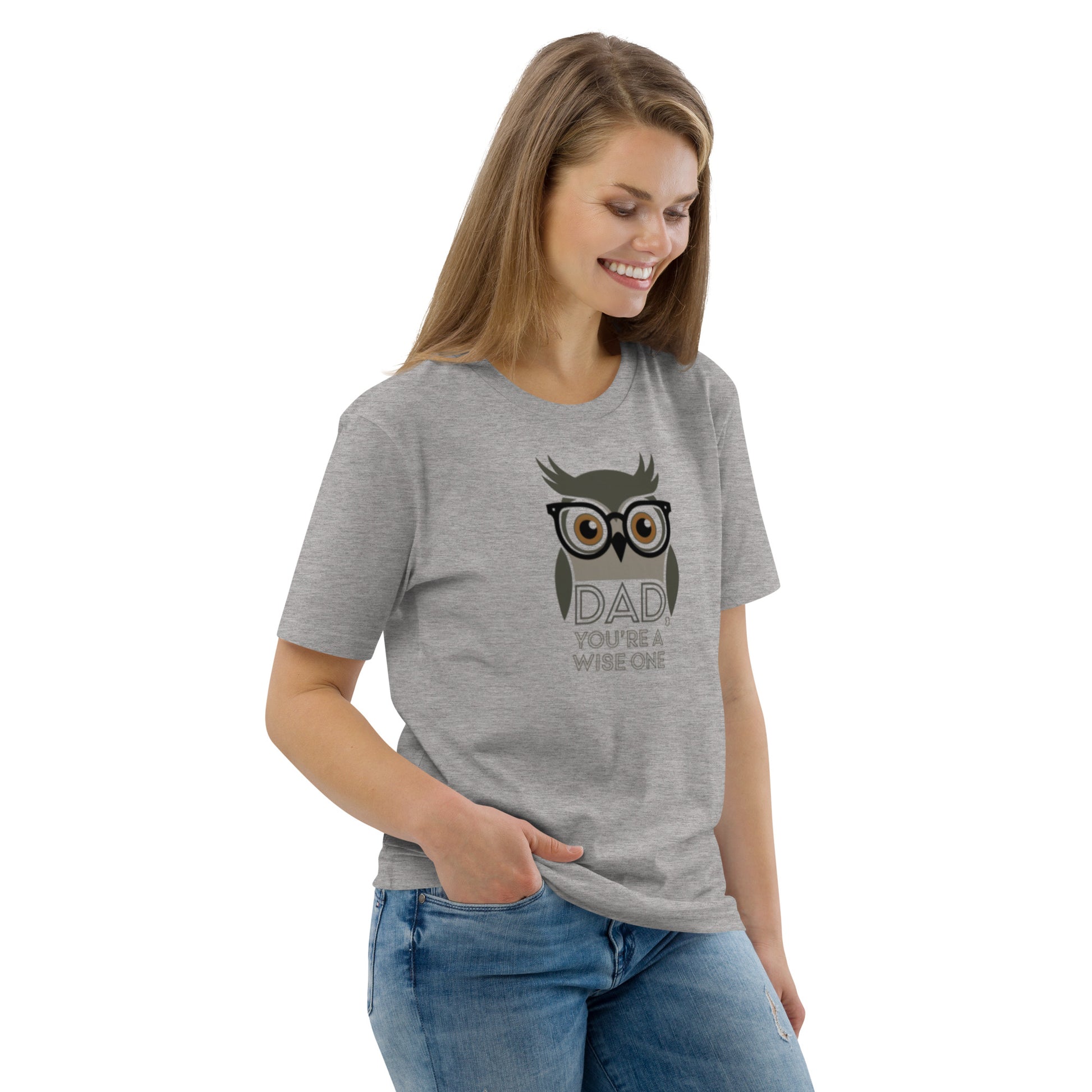 Unisex Organic Cotton T-Shirt – Owl-Themed Eco-Friendly Style for Father's Day Gifts by Dudeily Dudeily