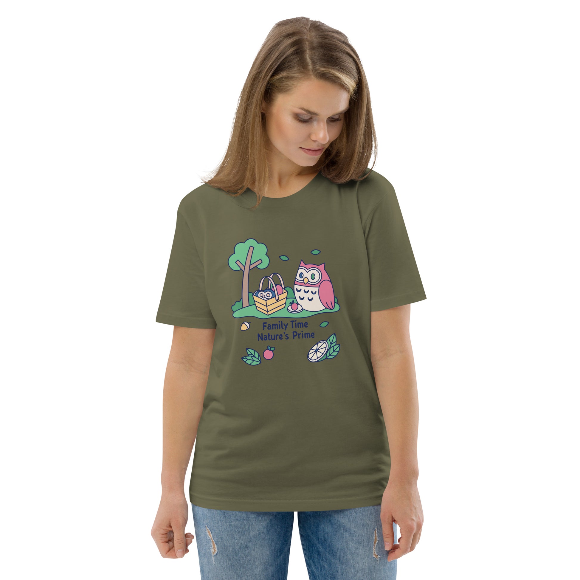 Unisex Organic Cotton T-Shirt – OwlNest Sustainable Fashion Essential for Family Day Dudeily