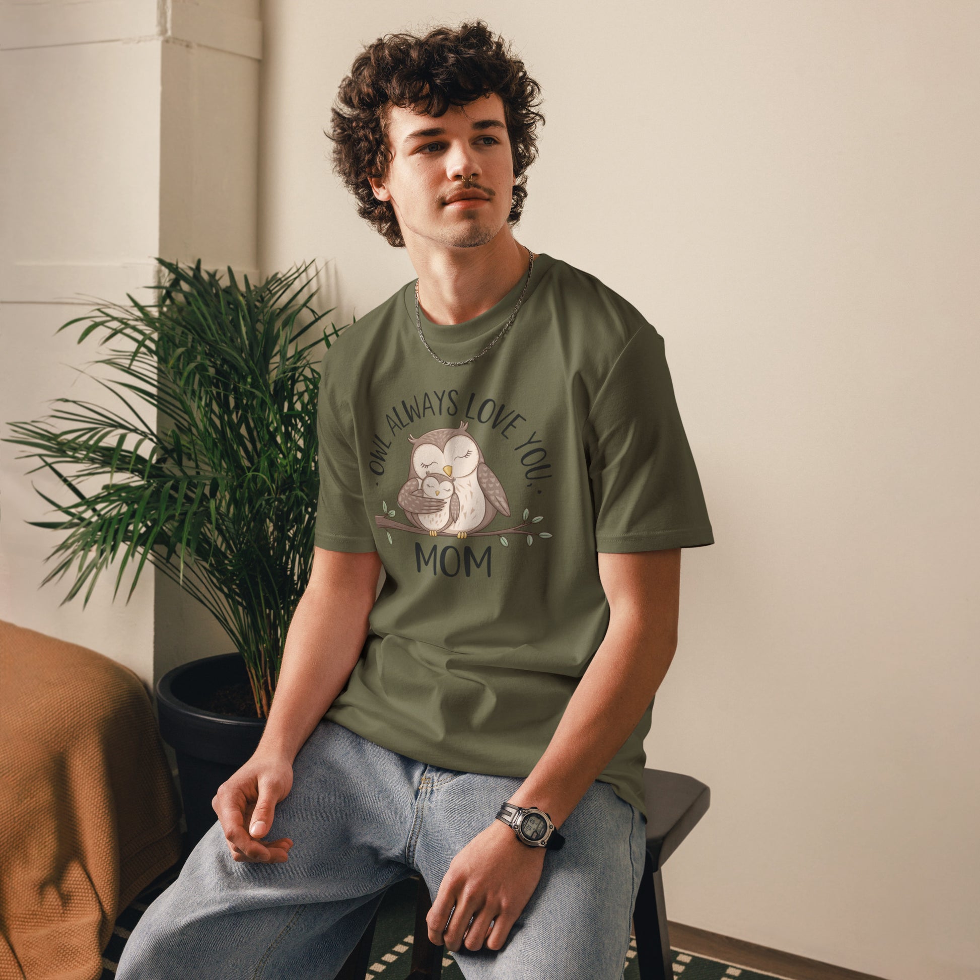 Unisex Organic Cotton T-Shirt – Eco-Friendly Owl Design by Dudeily Dudeily