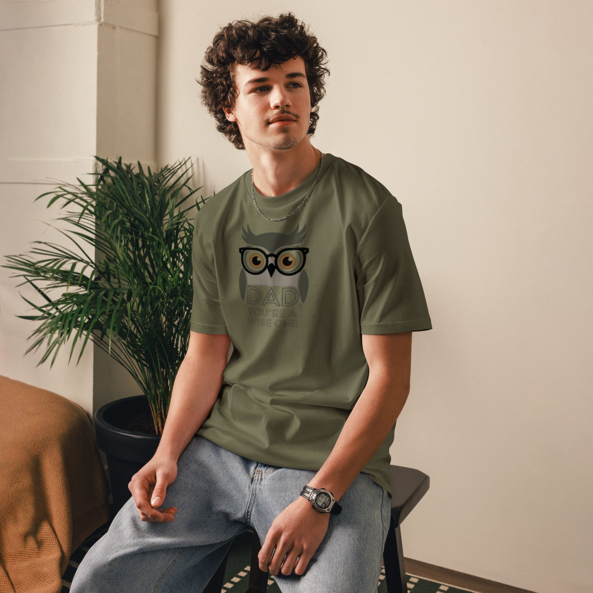 Unisex Organic Cotton T-Shirt – Owl-Themed Eco-Friendly Style for Father's Day Gifts by Dudeily Dudeily