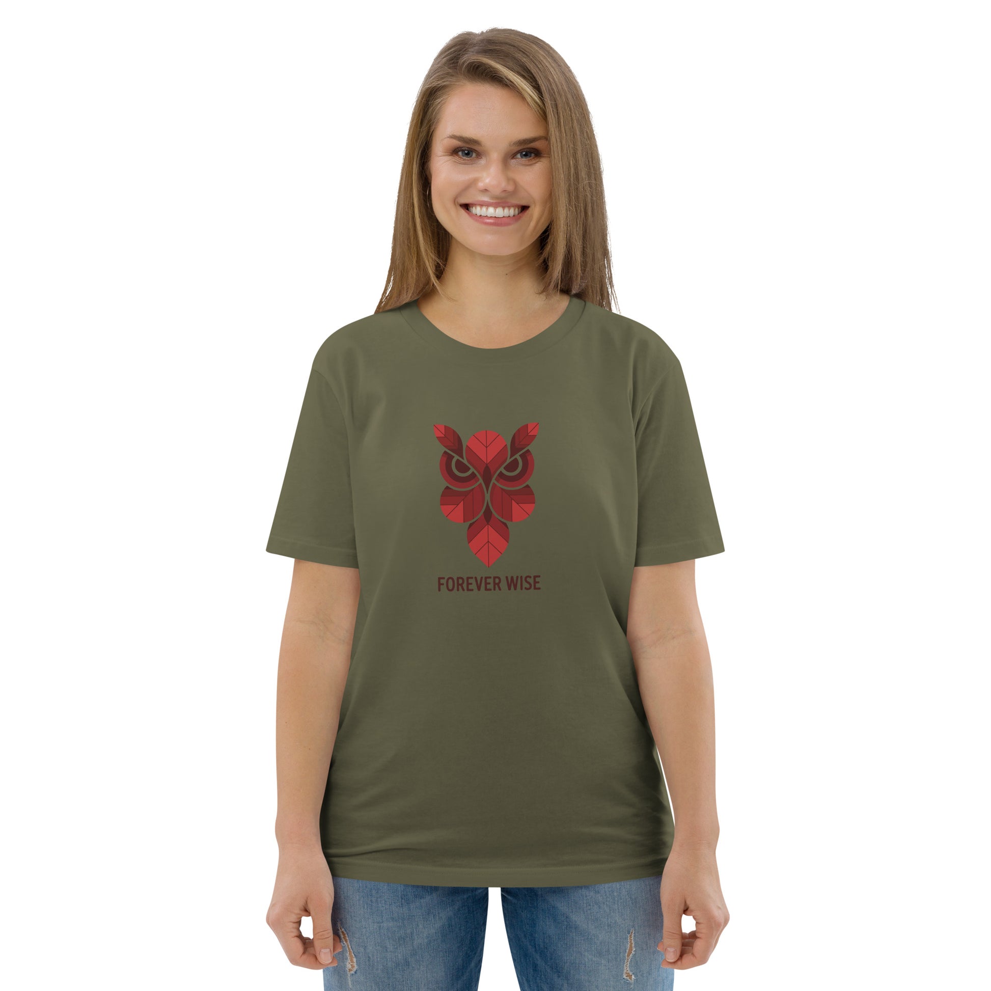 Unisex Organic Cotton T-Shirt: 'Forever Wise' | Sustainable Owl Fashion USA Dudeily