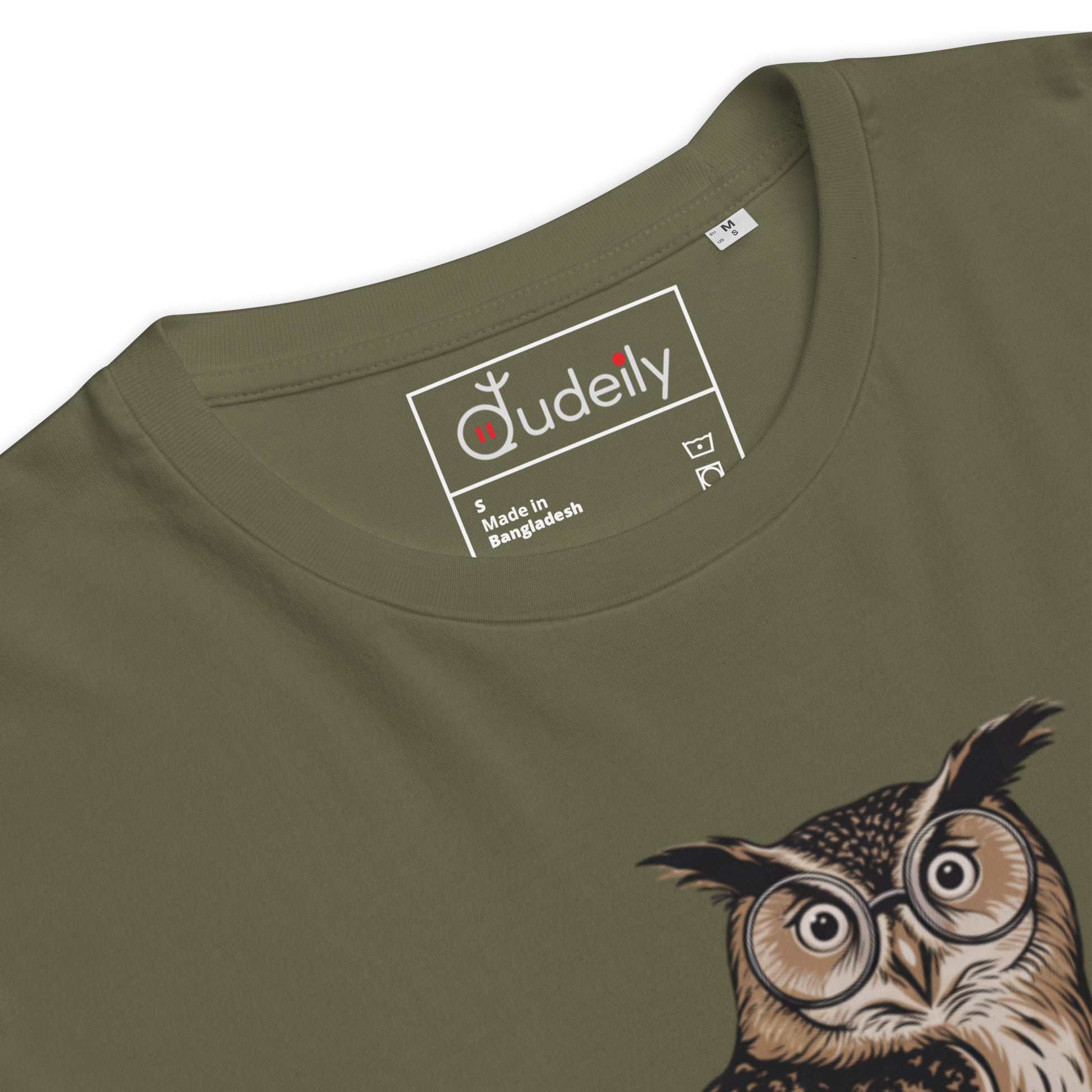 Unisex Organic Cotton T-Shirt – Owl Themed Sustainable Fashion for Father's Day by Dudeily Dudeily