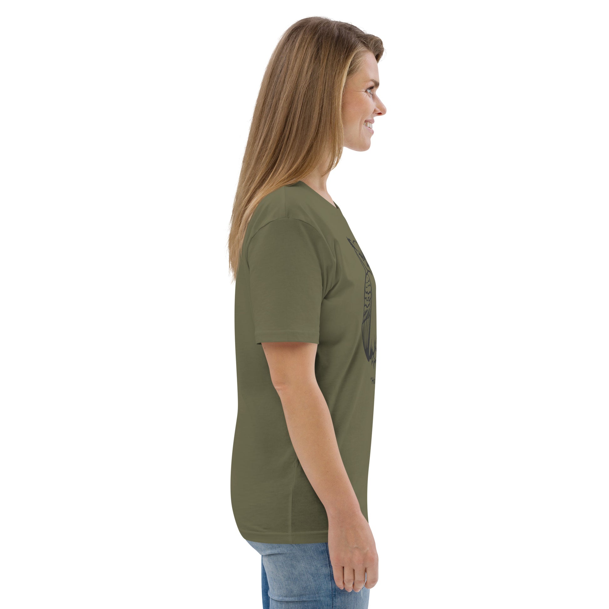 Unisex Organic Cotton T-Shirt: Hoo’s Got My Back? | Owl-Themed Sustainable Fashion USA by Dudeily Dudeily