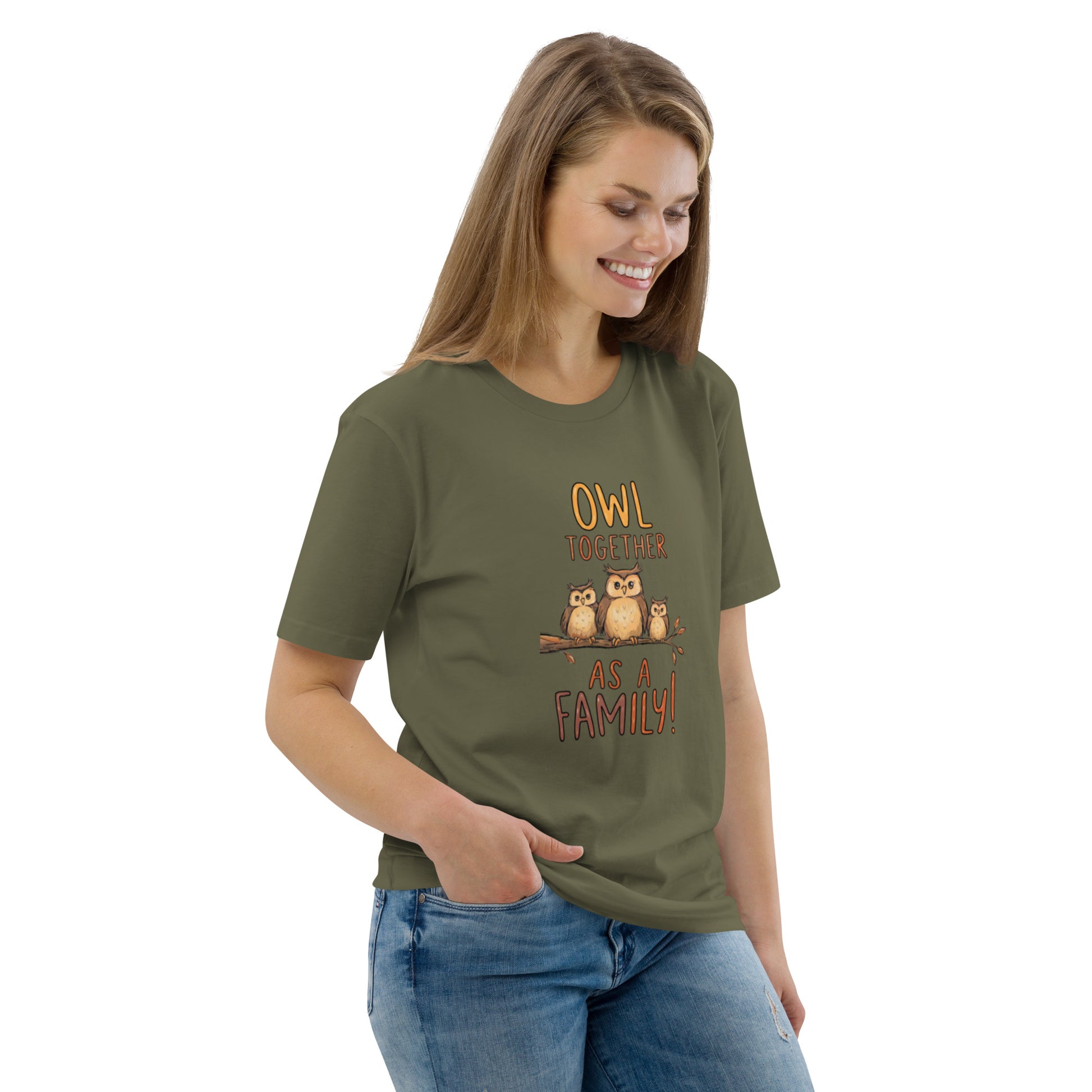Unisex Organic Cotton T-Shirt – OwlNest Sustainable Fashion Classic for Family Day Outings Dudeily