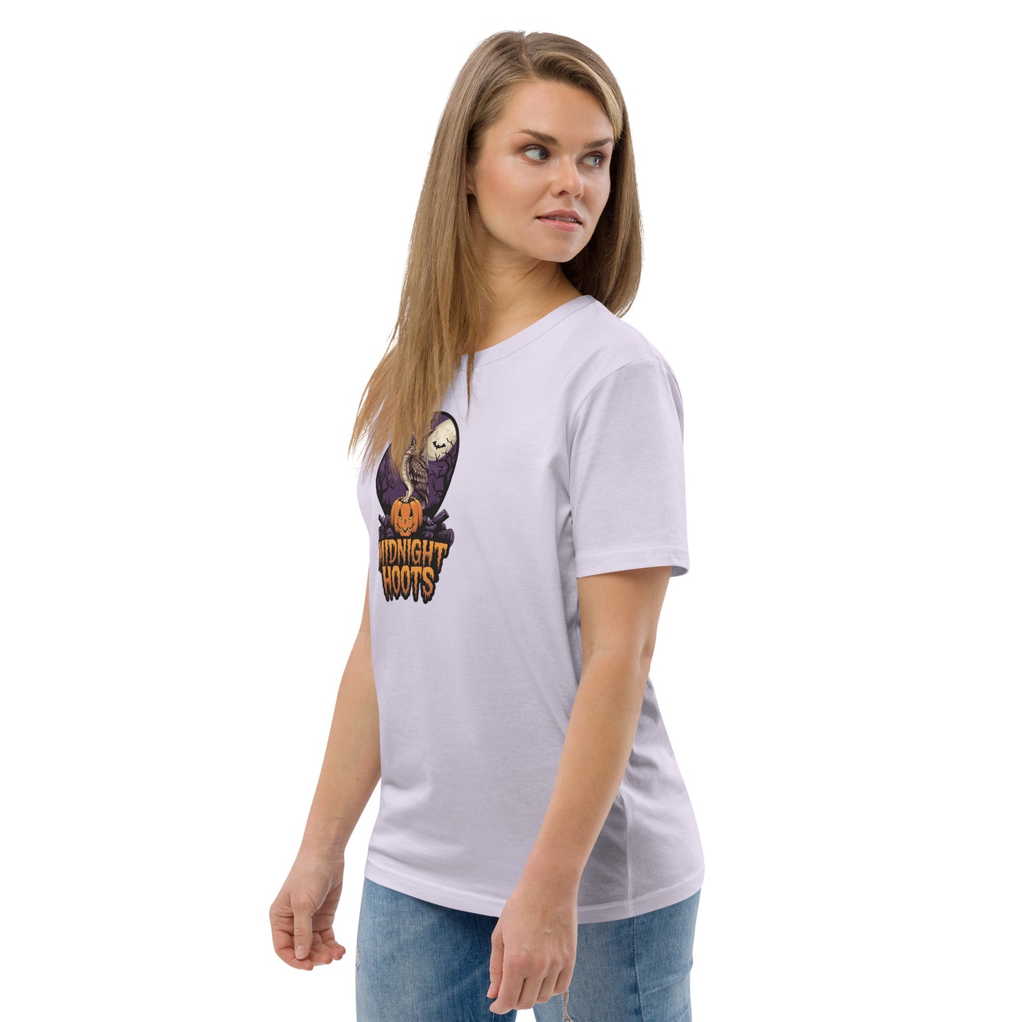 Unisex Organic Cotton T-Shirt: Halloween Owl Eco Fashion USA Dudeily