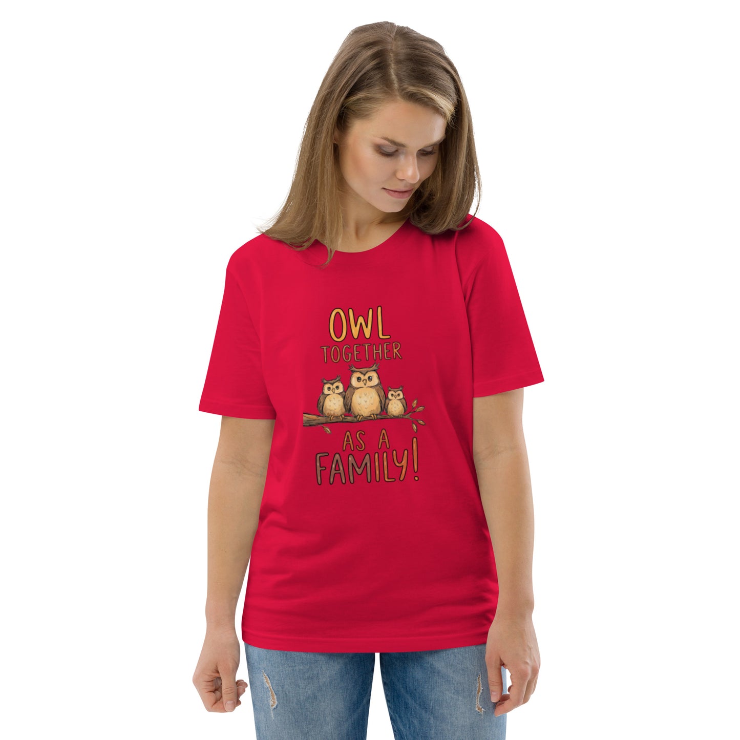 Unisex Organic Cotton T-Shirt – OwlNest Sustainable Fashion Classic for Family Day Outings Dudeily