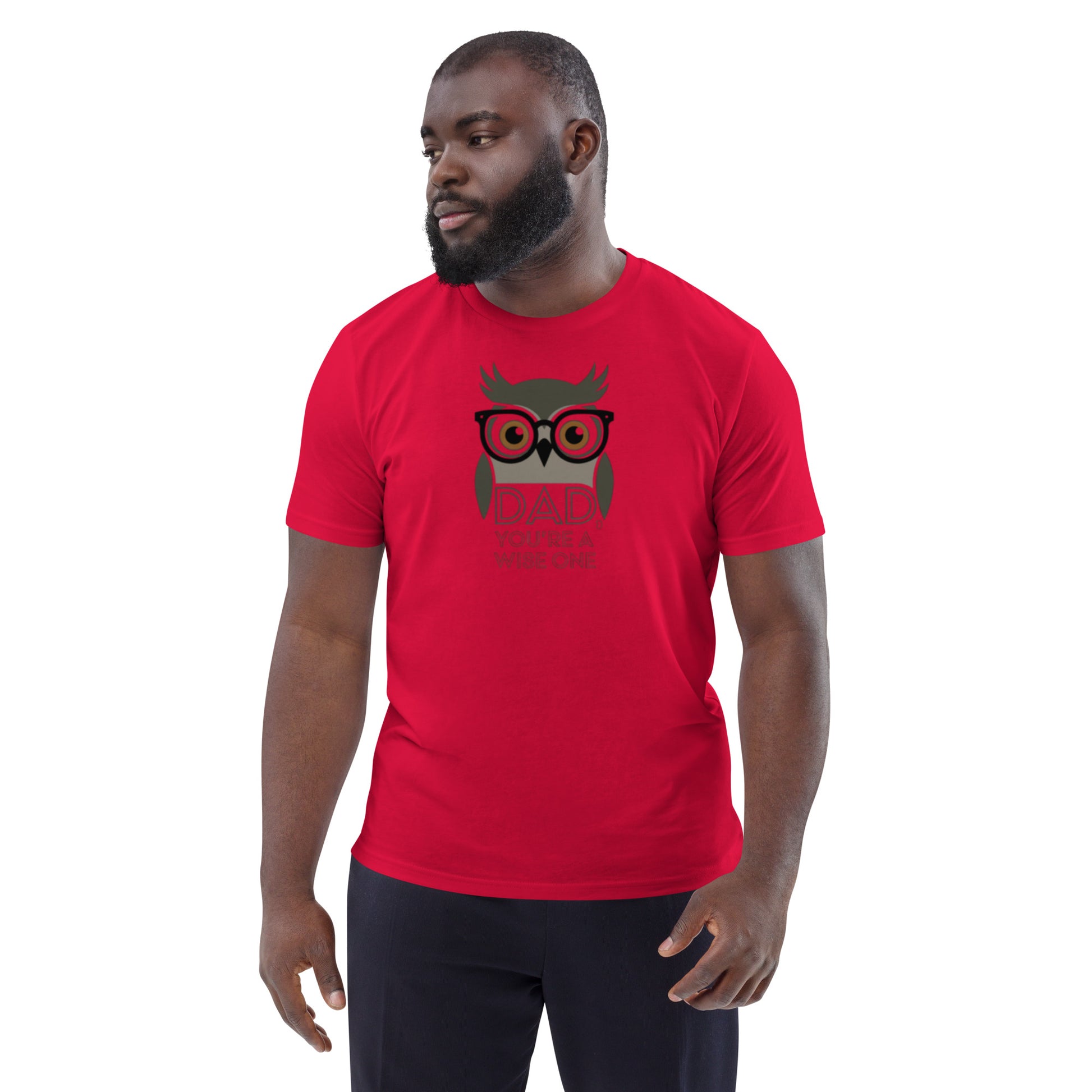 Unisex Organic Cotton T-Shirt – Owl-Themed Eco-Friendly Style for Father's Day Gifts by Dudeily Dudeily