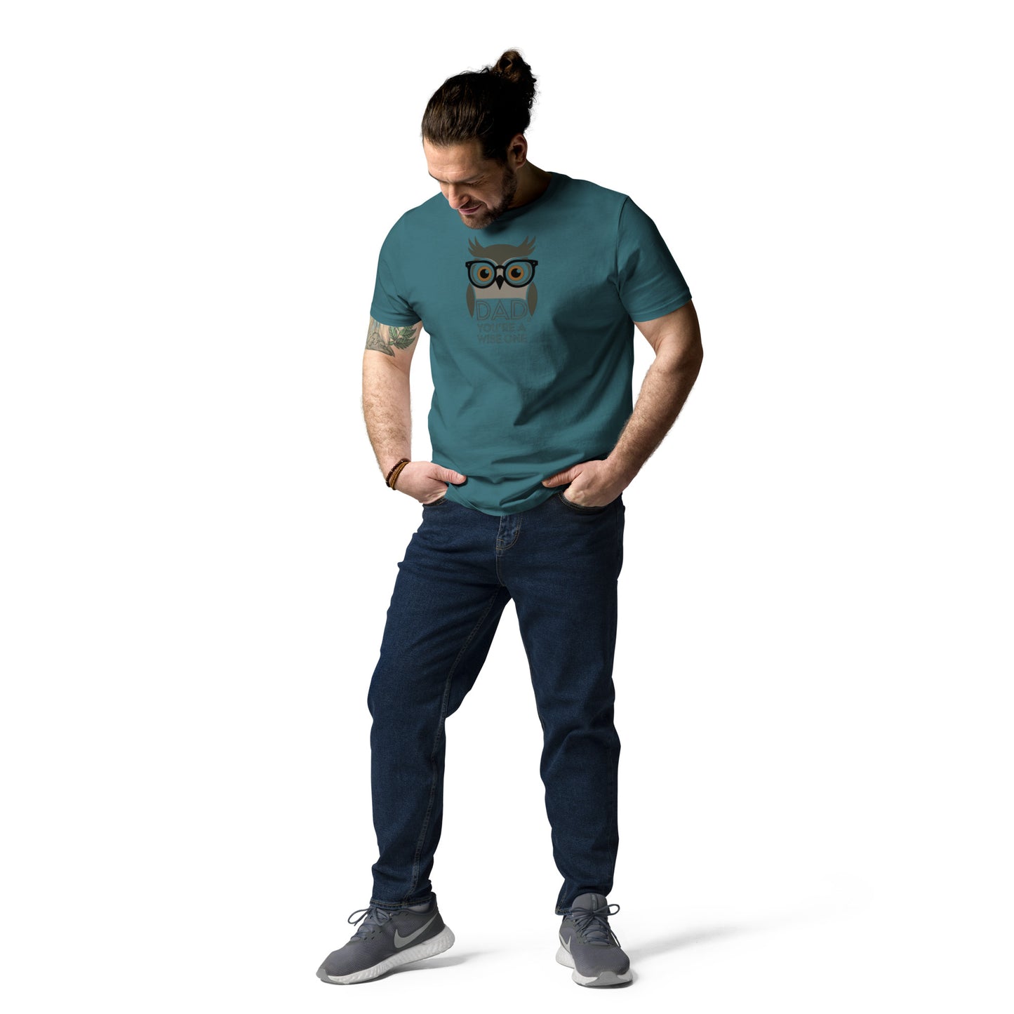 Unisex Organic Cotton T-Shirt – Owl-Themed Eco-Friendly Style for Father's Day Gifts by Dudeily Dudeily