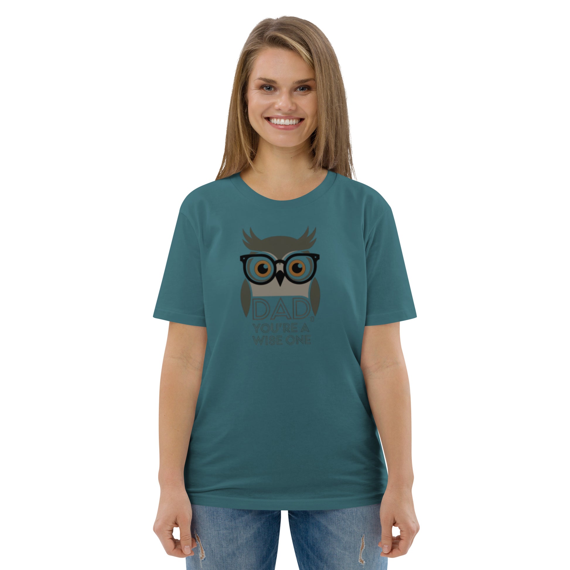 Unisex Organic Cotton T-Shirt – Owl-Themed Eco-Friendly Style for Father's Day Gifts by Dudeily Dudeily