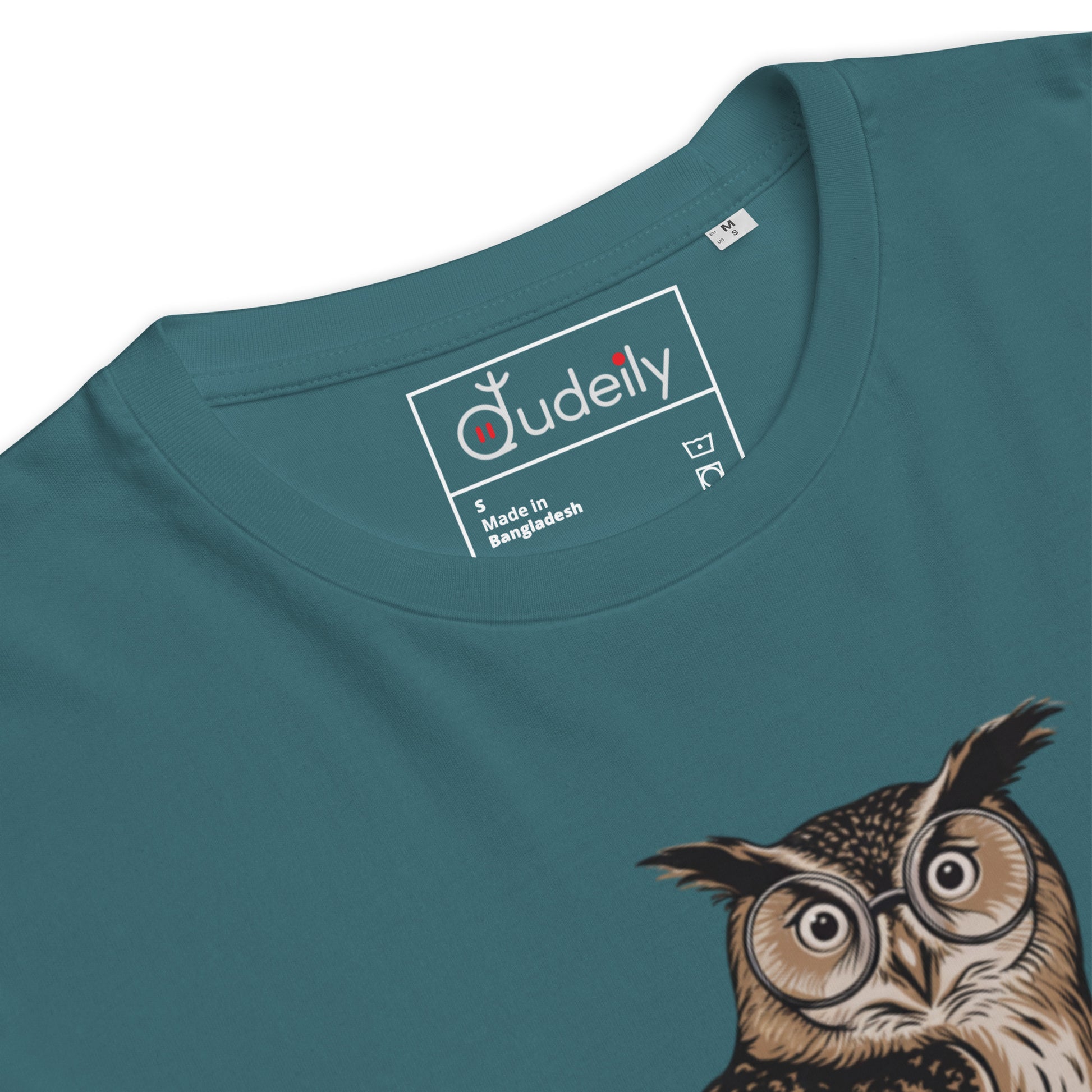 Unisex Organic Cotton T-Shirt – Owl Themed Sustainable Fashion for Father's Day by Dudeily Dudeily