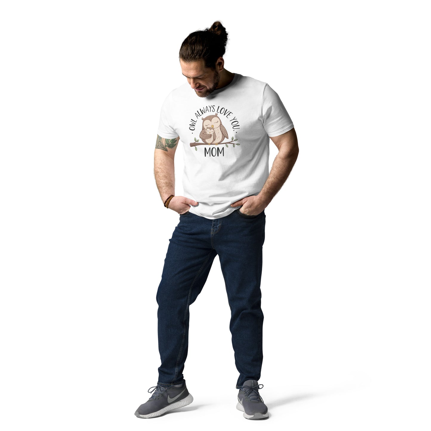 Unisex Organic Cotton T-Shirt – Eco-Friendly Owl Design by Dudeily Dudeily