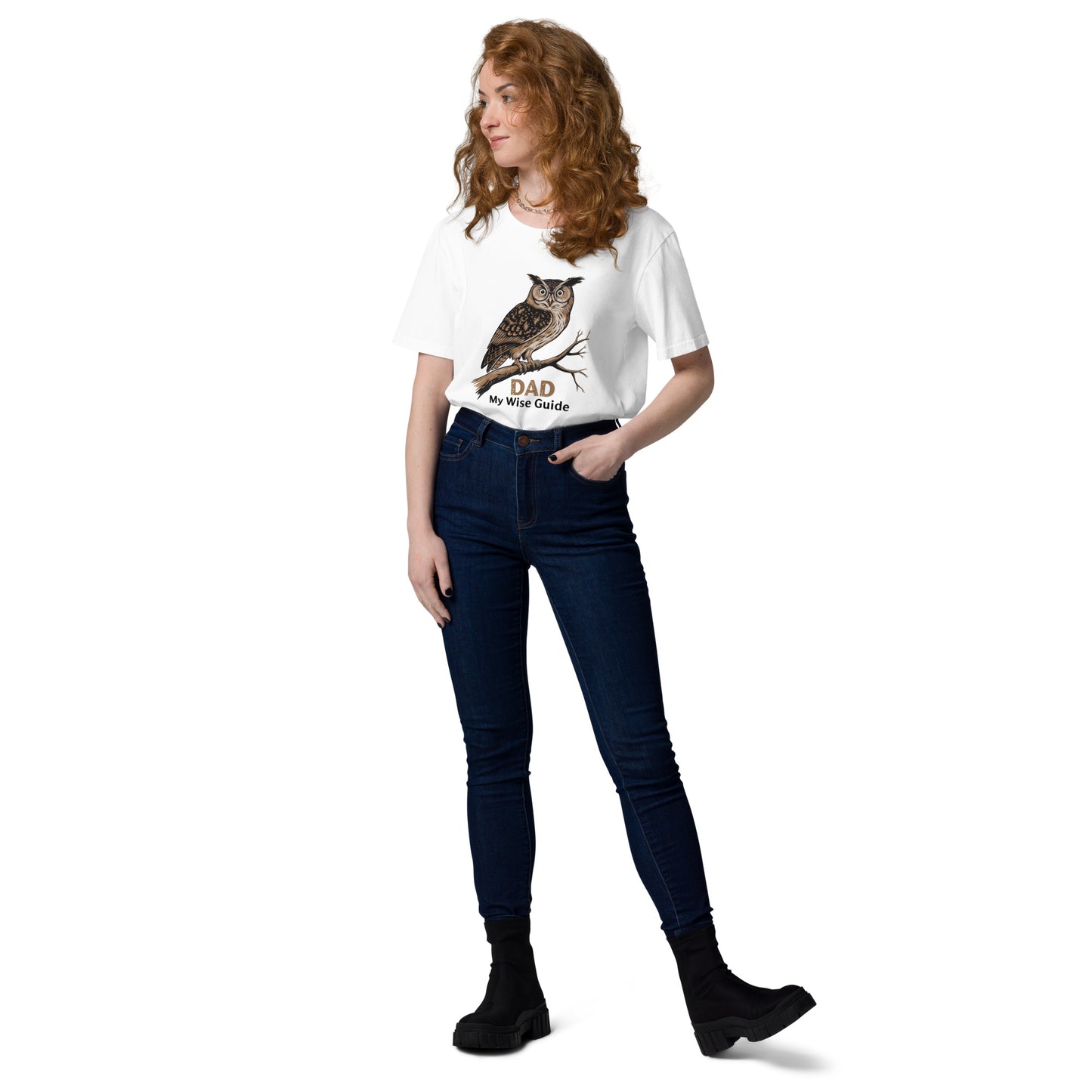 Unisex Organic Cotton T-Shirt – Owl Themed Sustainable Fashion for Father's Day by Dudeily Dudeily