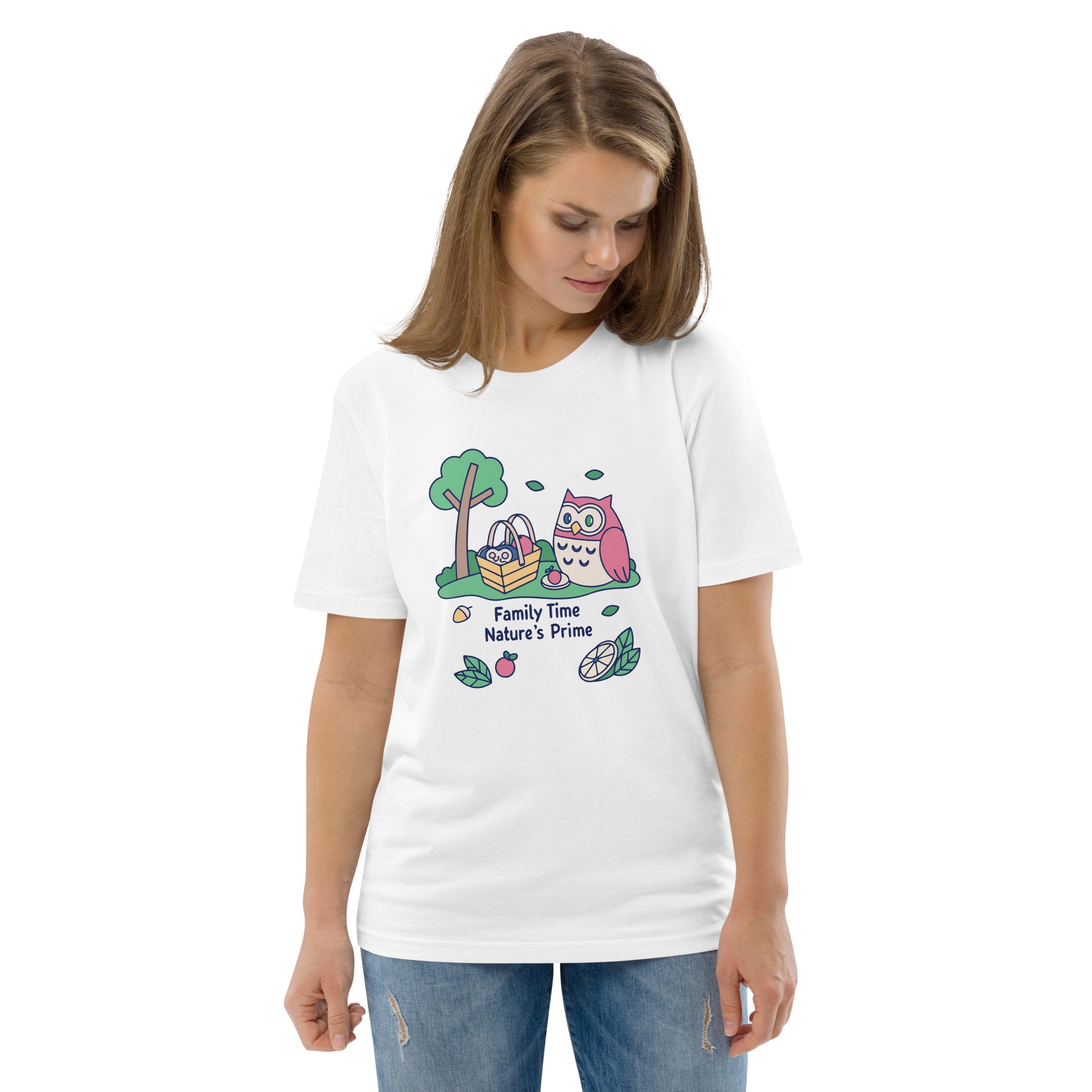 Unisex Organic Cotton T-Shirt – OwlNest Sustainable Fashion Essential for Family Day Dudeily