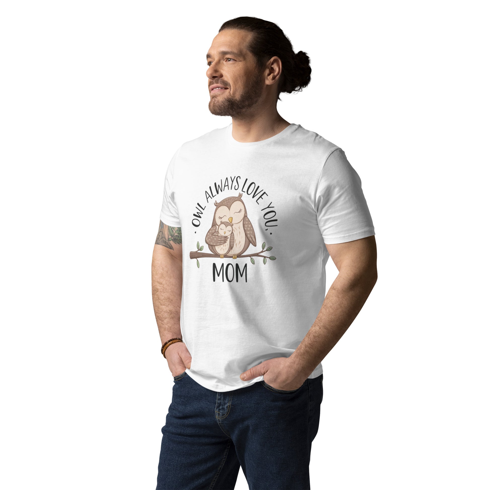 Unisex Organic Cotton T-Shirt – Eco-Friendly Owl Design by Dudeily Dudeily