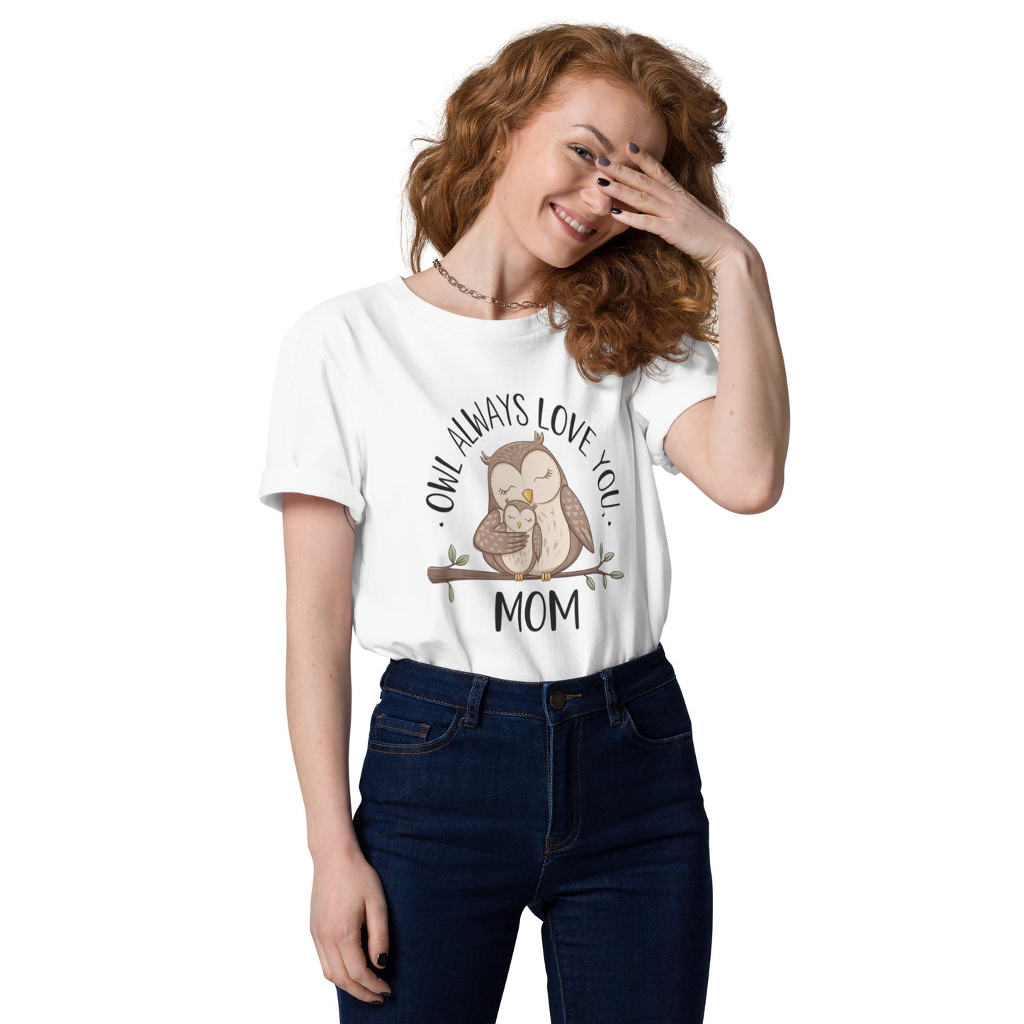Unisex Organic Cotton T-Shirt – Eco-Friendly Owl Design by Dudeily White Dudeily