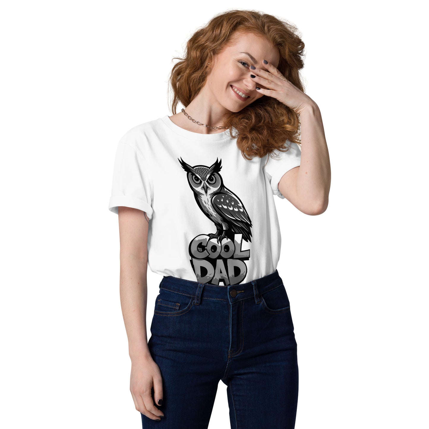 Unisex Organic Cotton T-Shirt – Sustainable Fashion for Nature & Owl Lovers | Dudeily White Dudeily