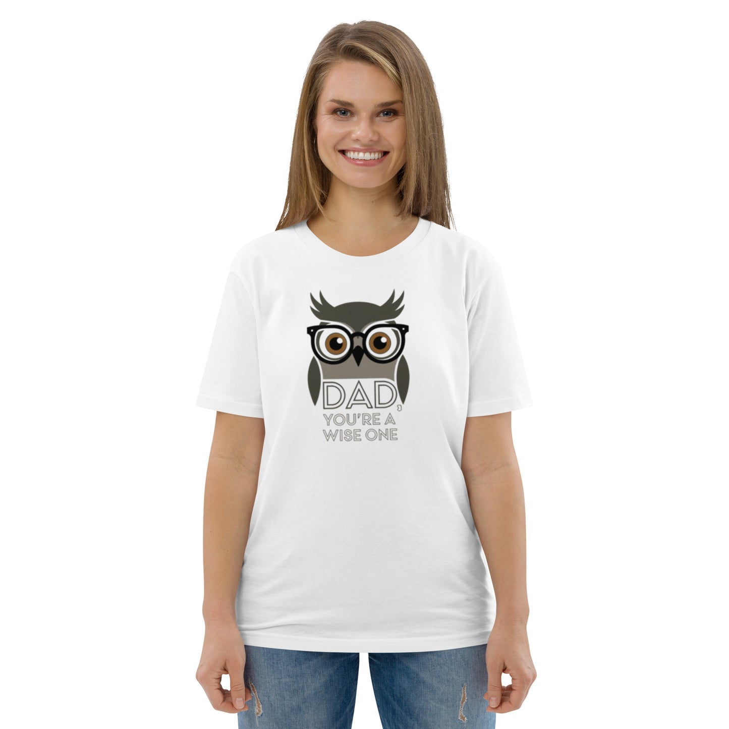 Unisex Organic Cotton T-Shirt – Owl-Themed Eco-Friendly Style for Father's Day Gifts by Dudeily Dudeily