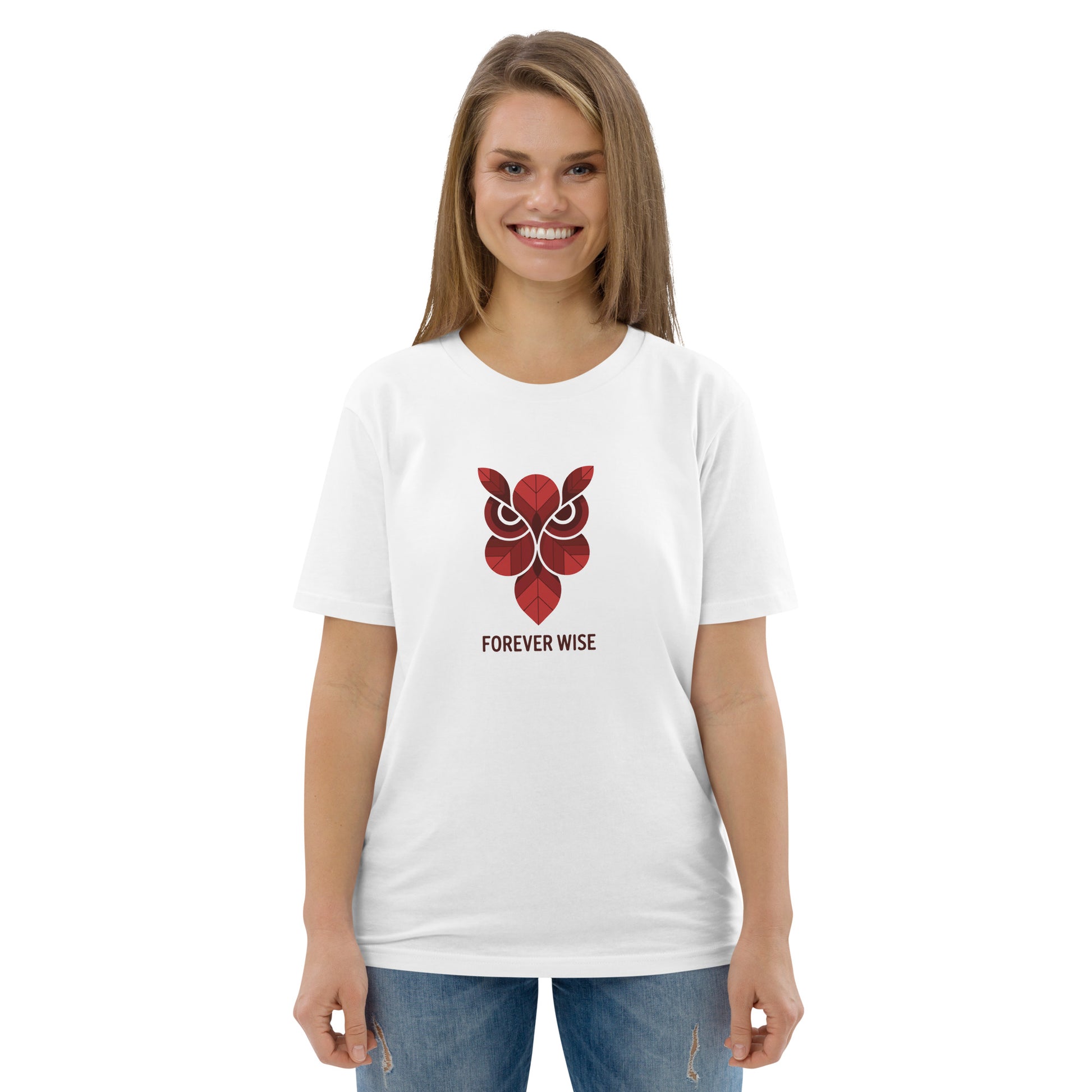 Unisex Organic Cotton T-Shirt: 'Forever Wise' | Sustainable Owl Fashion USA Dudeily