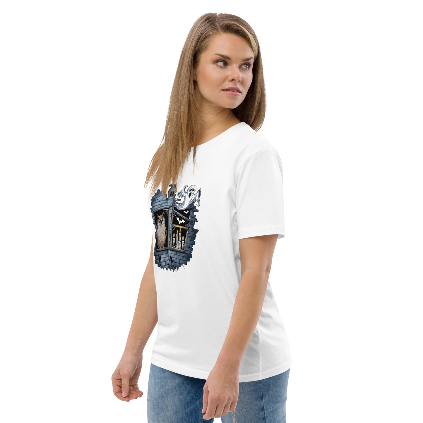 Unisex Organic Cotton T-Shirt: Halloween Owl Eco-Friendly Style USA Dudeily