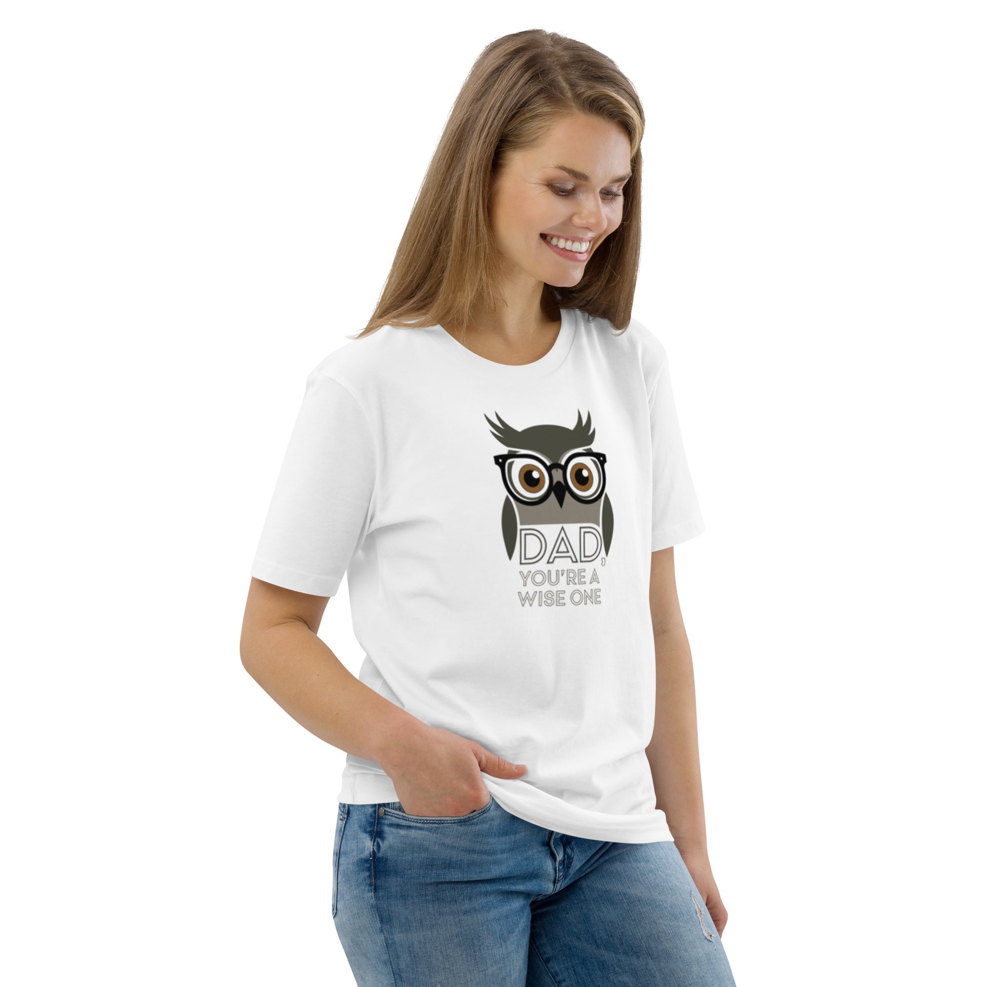 Unisex Organic Cotton T-Shirt – Owl-Themed Eco-Friendly Style for Father's Day Gifts by Dudeily Dudeily