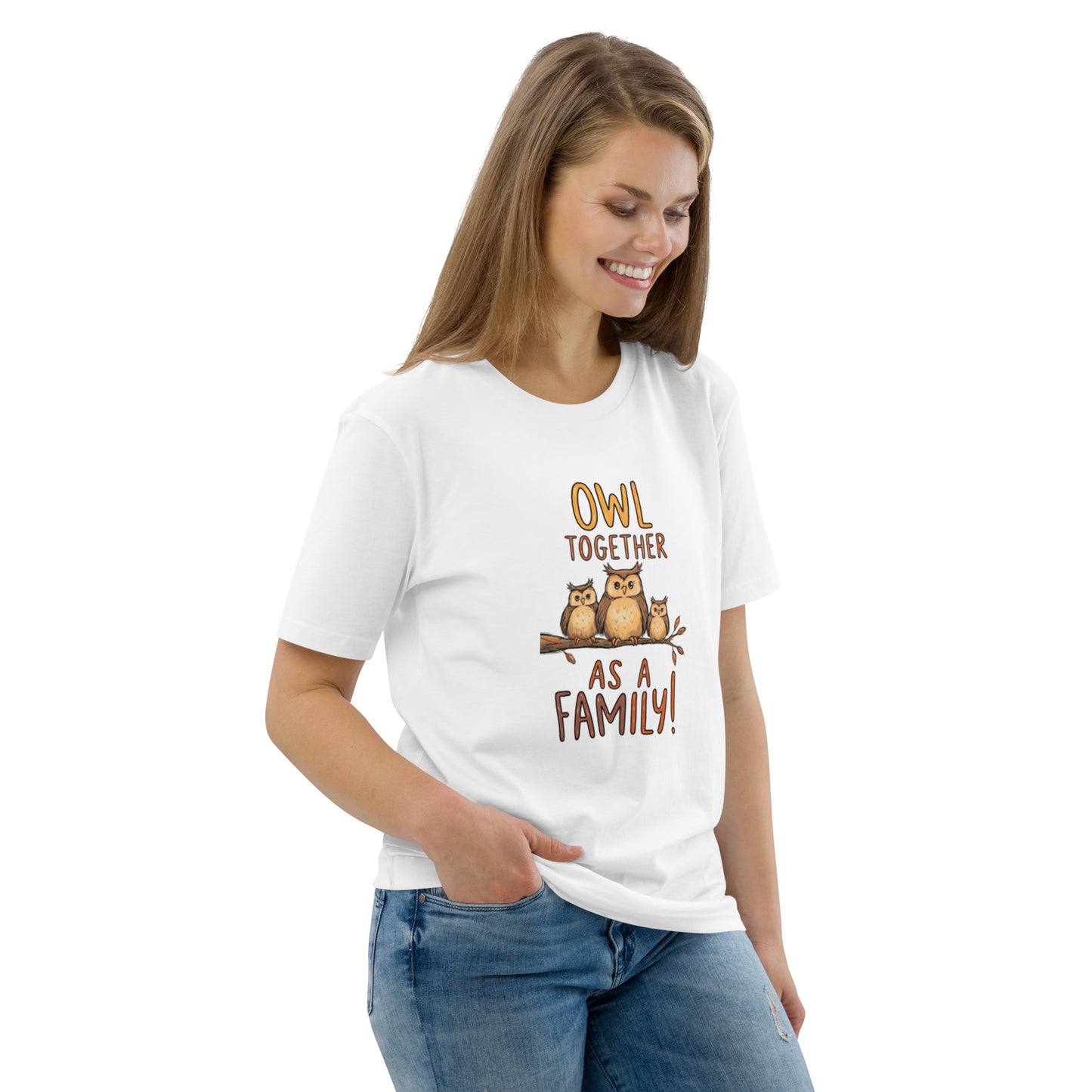 Unisex Organic Cotton T-Shirt – OwlNest Sustainable Fashion Classic for Family Day Outings Dudeily