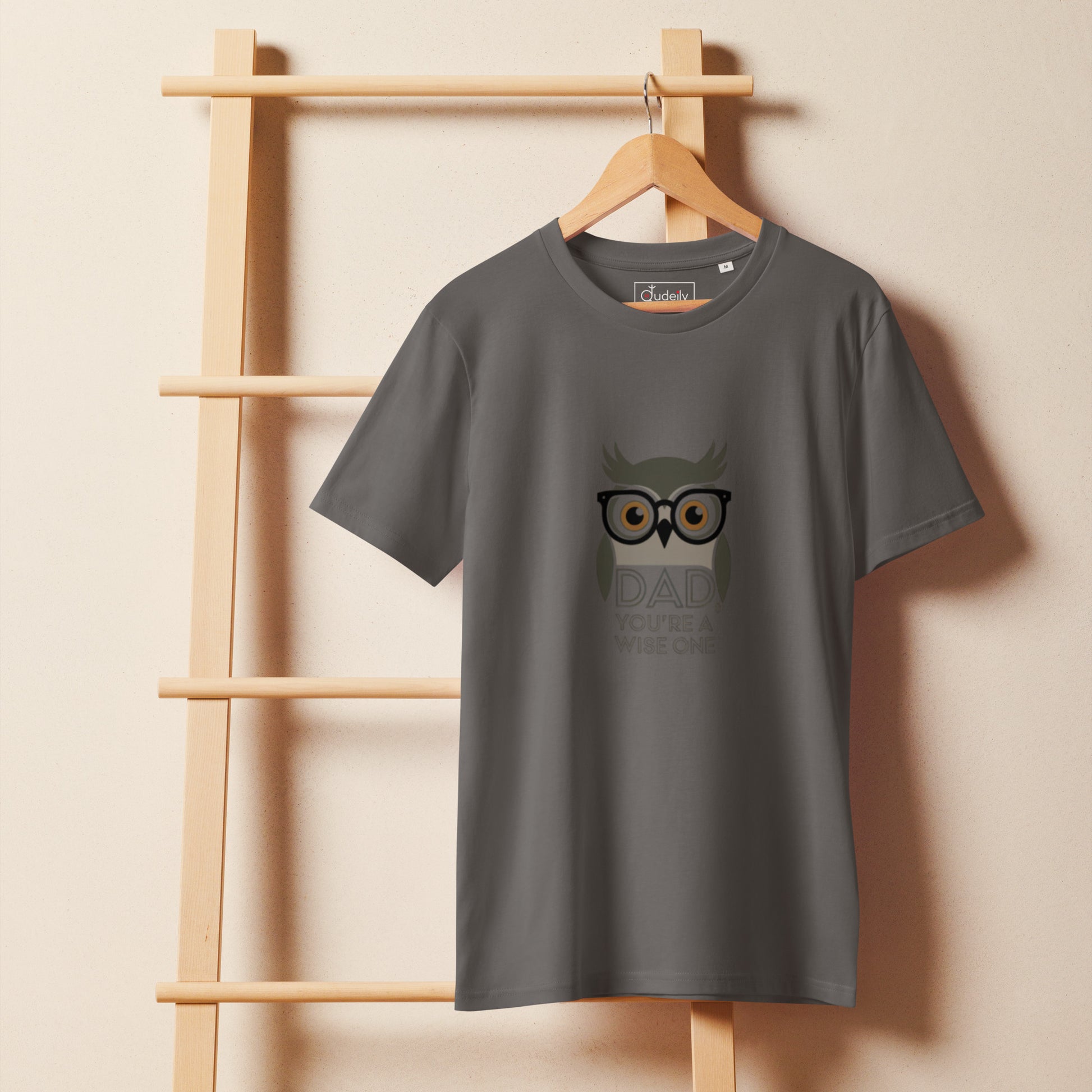 Unisex Organic Mid-Light T-Shirt – Owl Themed Sustainable Fashion for Father's Day by Dudeily Dudeily