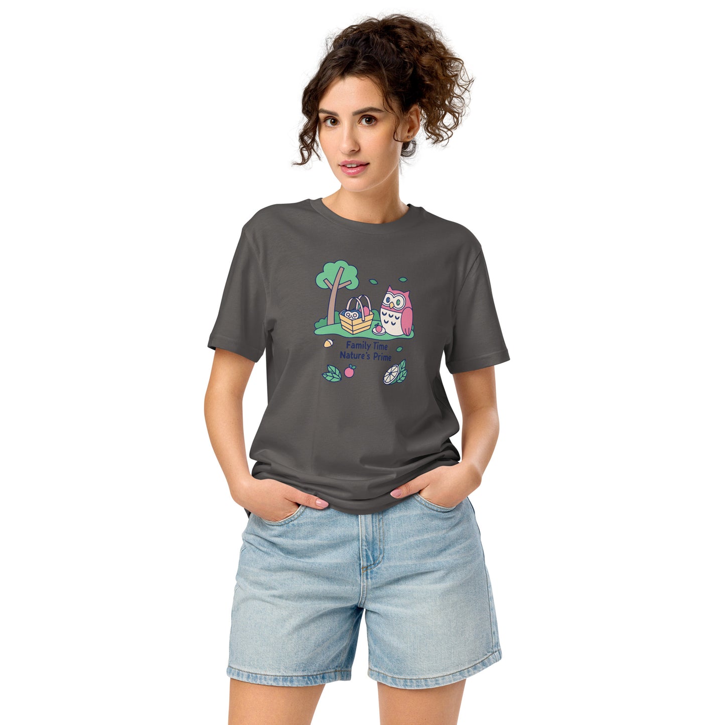 Unisex Organic Mid-Light T-Shirt – OwlNest Sustainable Fashion for Family Day Moments Anthracite Dudeily