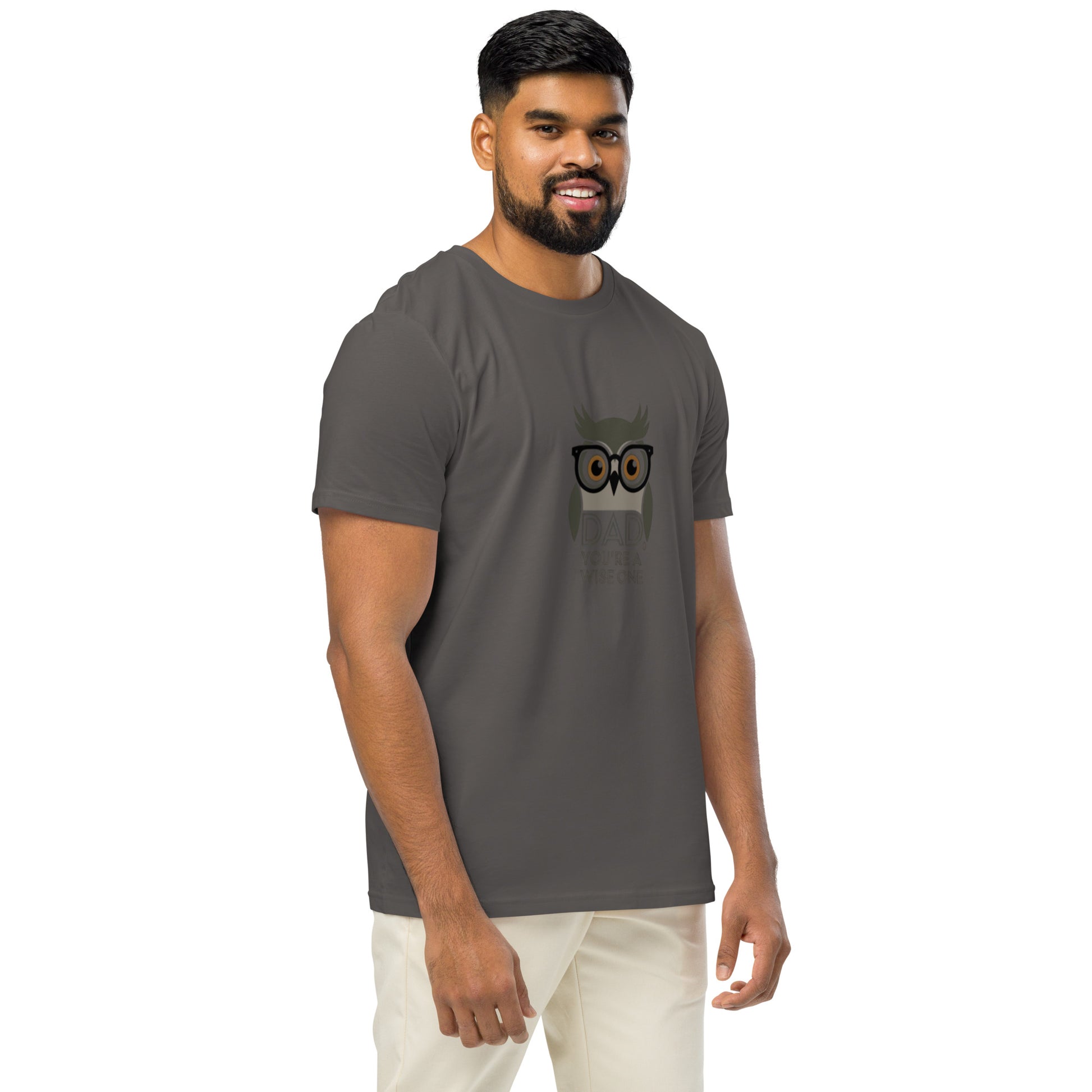 Unisex Organic Mid-Light T-Shirt – Owl Themed Sustainable Fashion for Father's Day by Dudeily Dudeily