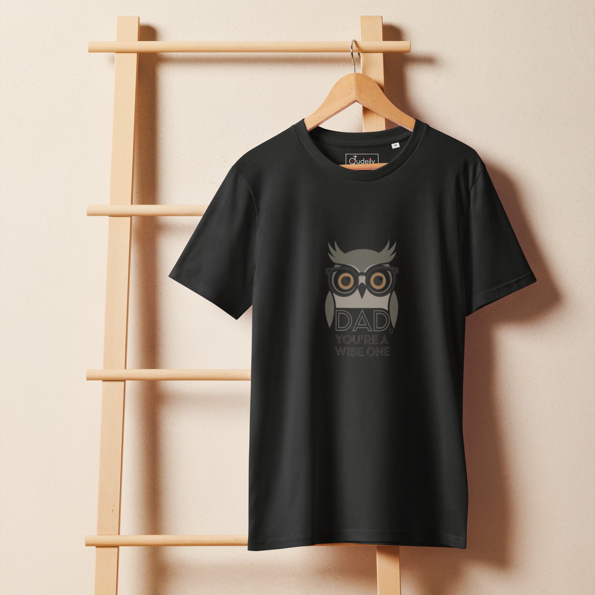 Unisex Organic Mid-Light T-Shirt – Owl Themed Sustainable Fashion for Father's Day by Dudeily Dudeily