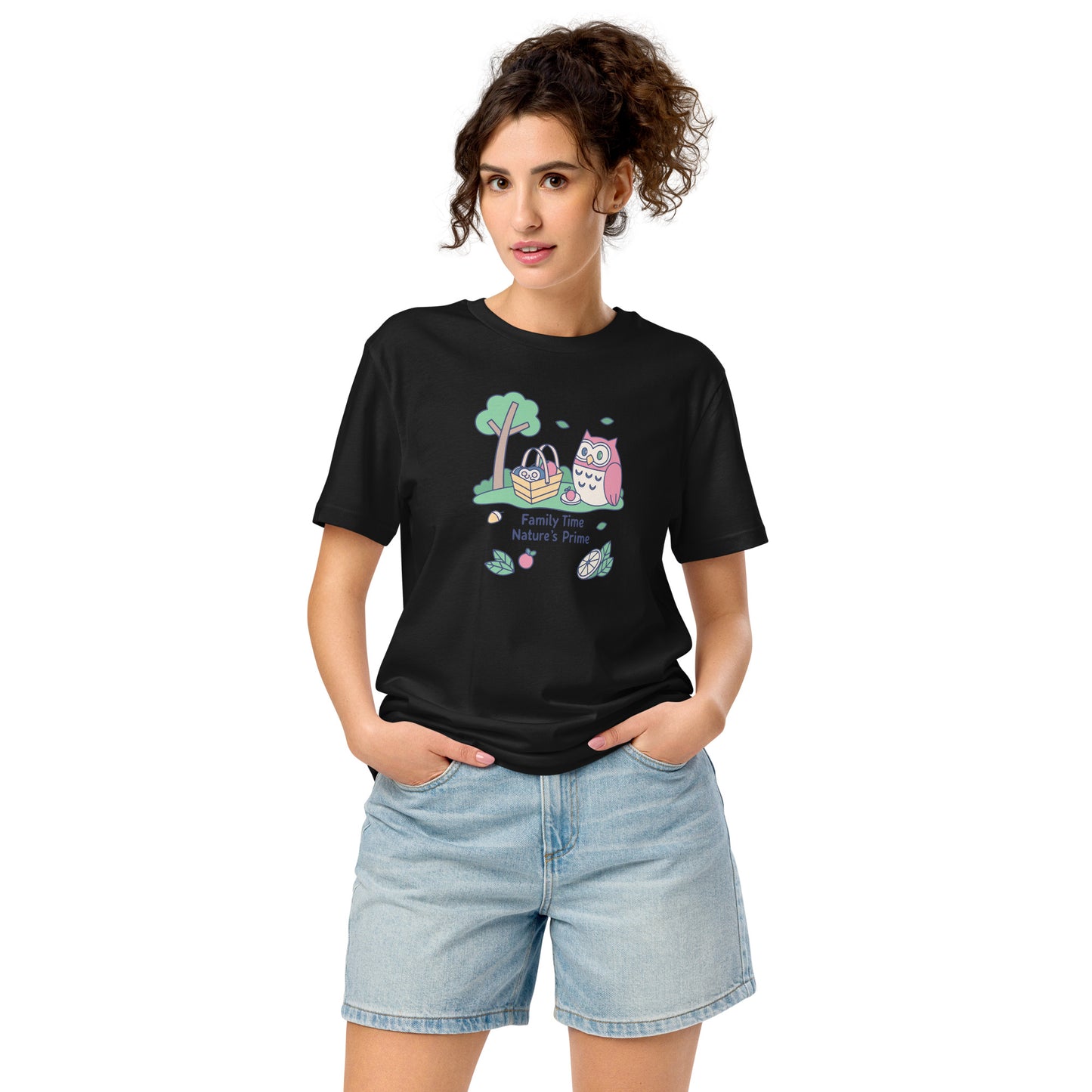 Unisex Organic Mid-Light T-Shirt – OwlNest Sustainable Fashion for Family Day Moments Black Dudeily
