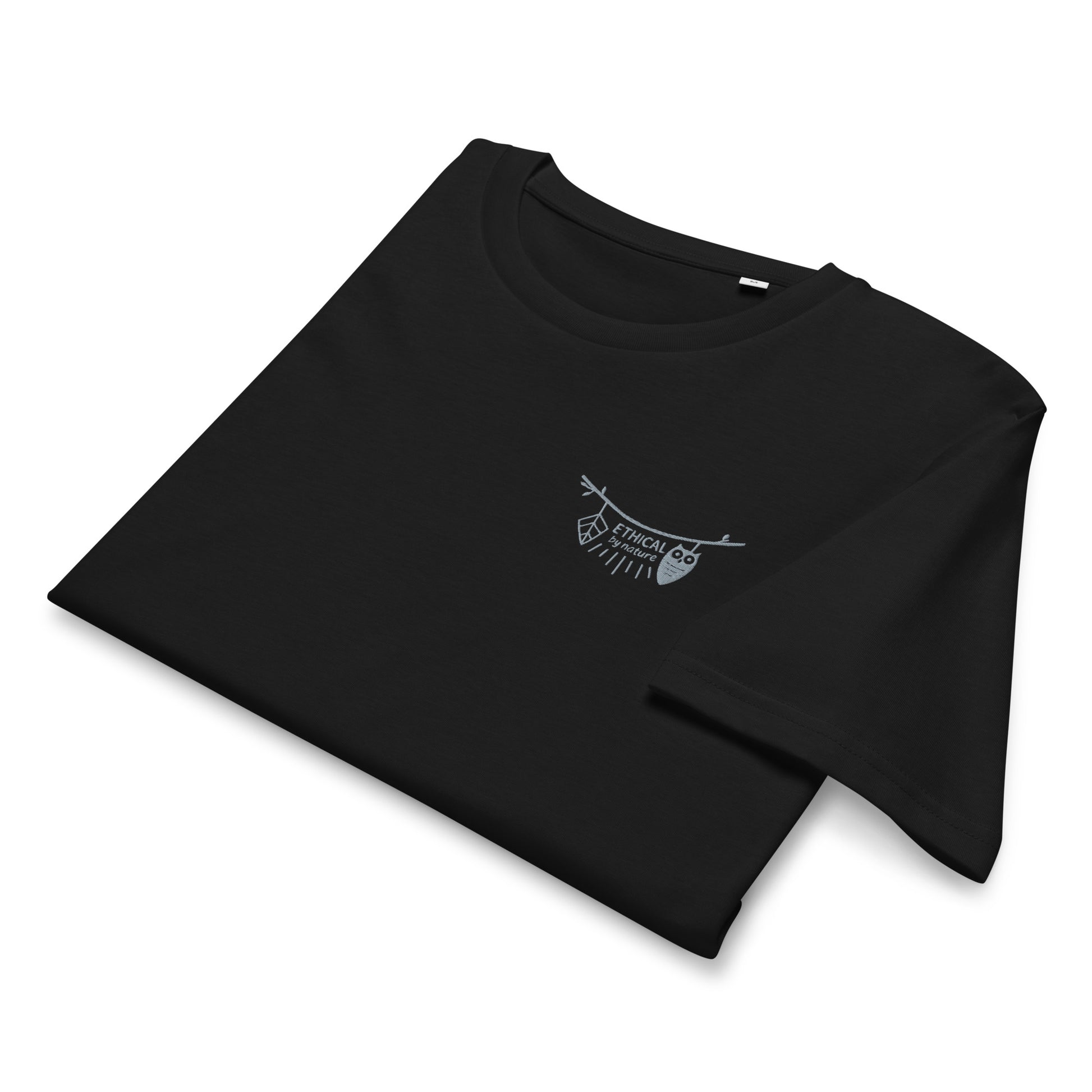 Unisex Organic Mid-Light T-Shirt: Ethical by Nature | Owl Embroidered Sustainable Fashion USA by Dudeily Dudeily