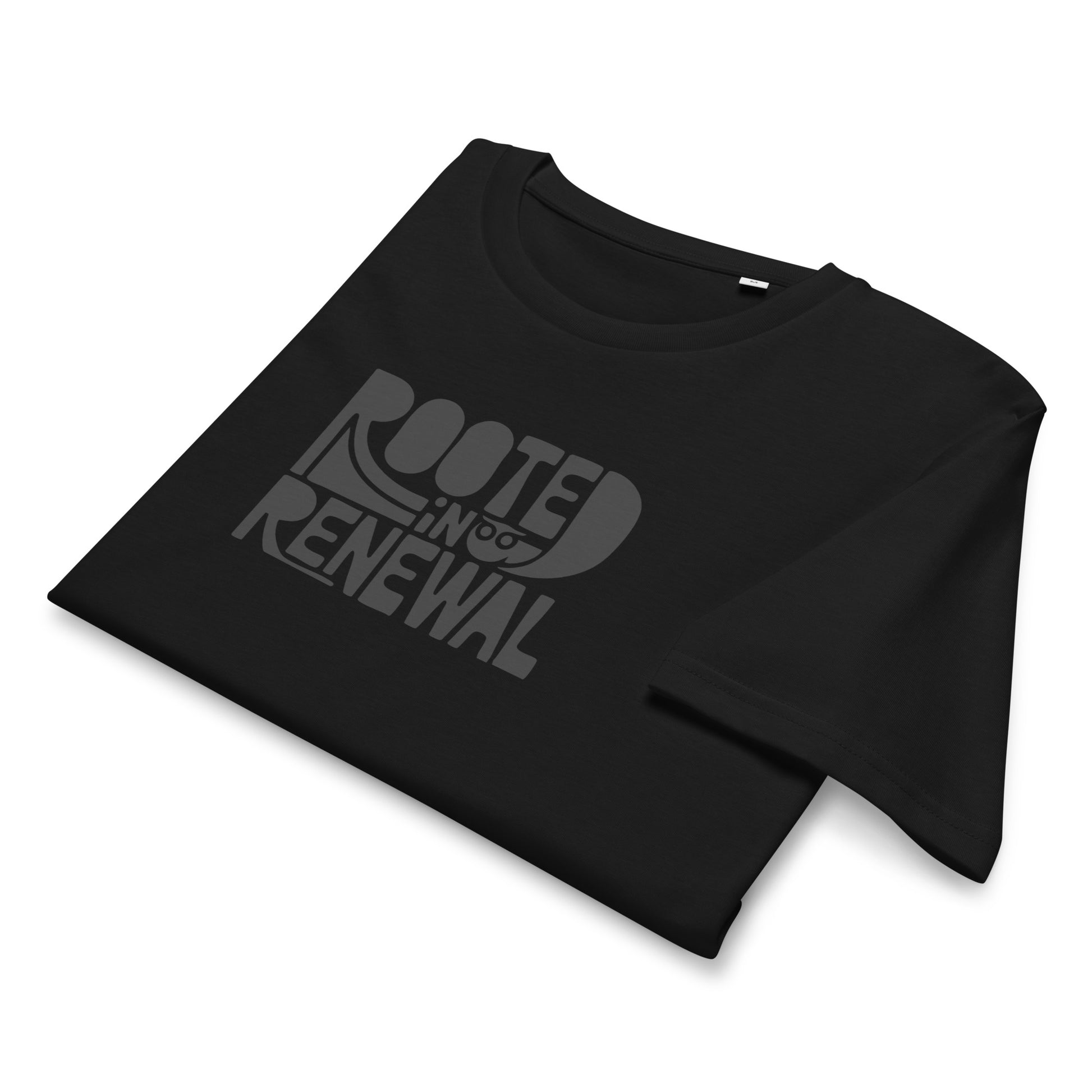 Unisex Organic Mid-Light T-Shirt "Rooted In Renewal" – Owl Print Eco-Friendly Owl Clothing Dudeily