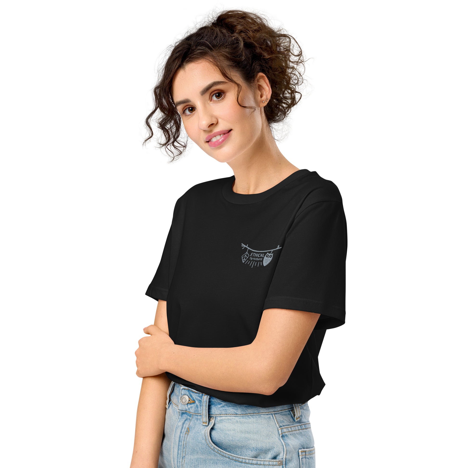 Unisex Organic Mid-Light T-Shirt: Ethical by Nature | Owl Embroidered Sustainable Fashion USA by Dudeily Dudeily