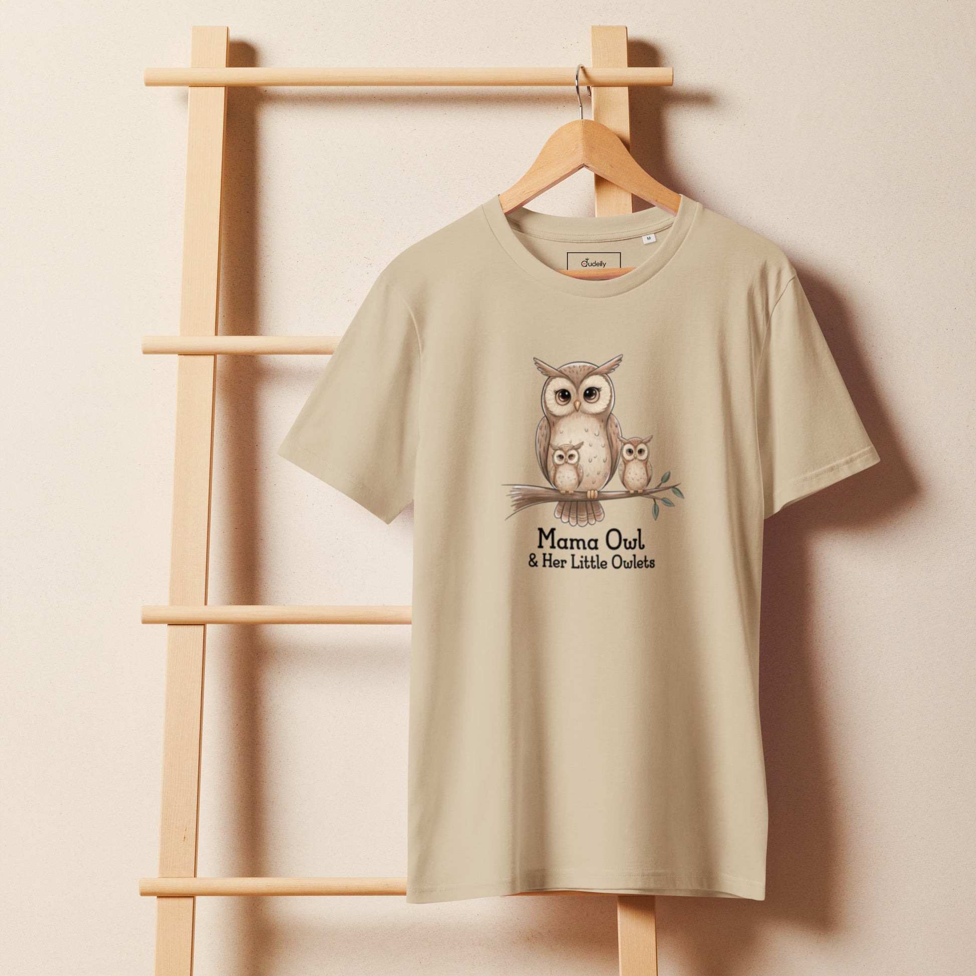 Unisex Organic Mid-Light T-Shirt – Eco-Friendly Owl Lover’s Pick by Dudeily Dudeily
