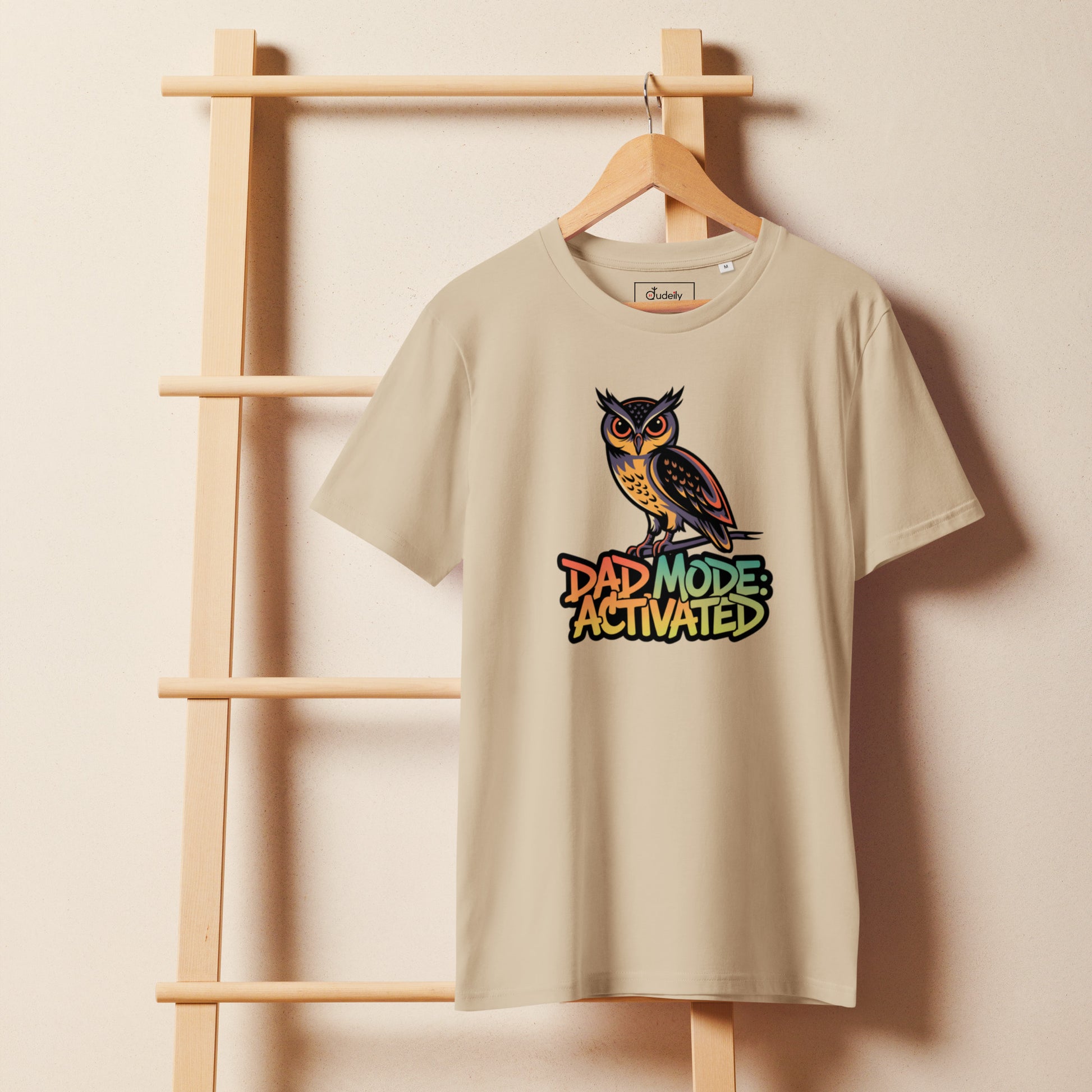 Unisex Organic Mid-Light T-Shirt: Owl Themed Sustainable Fashion Dudeily