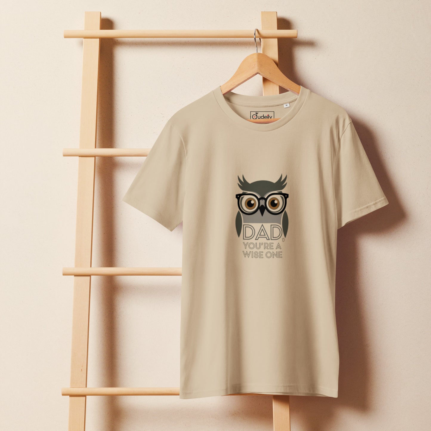 Unisex Organic Mid-Light T-Shirt – Owl Themed Sustainable Fashion for Father's Day by Dudeily Dudeily