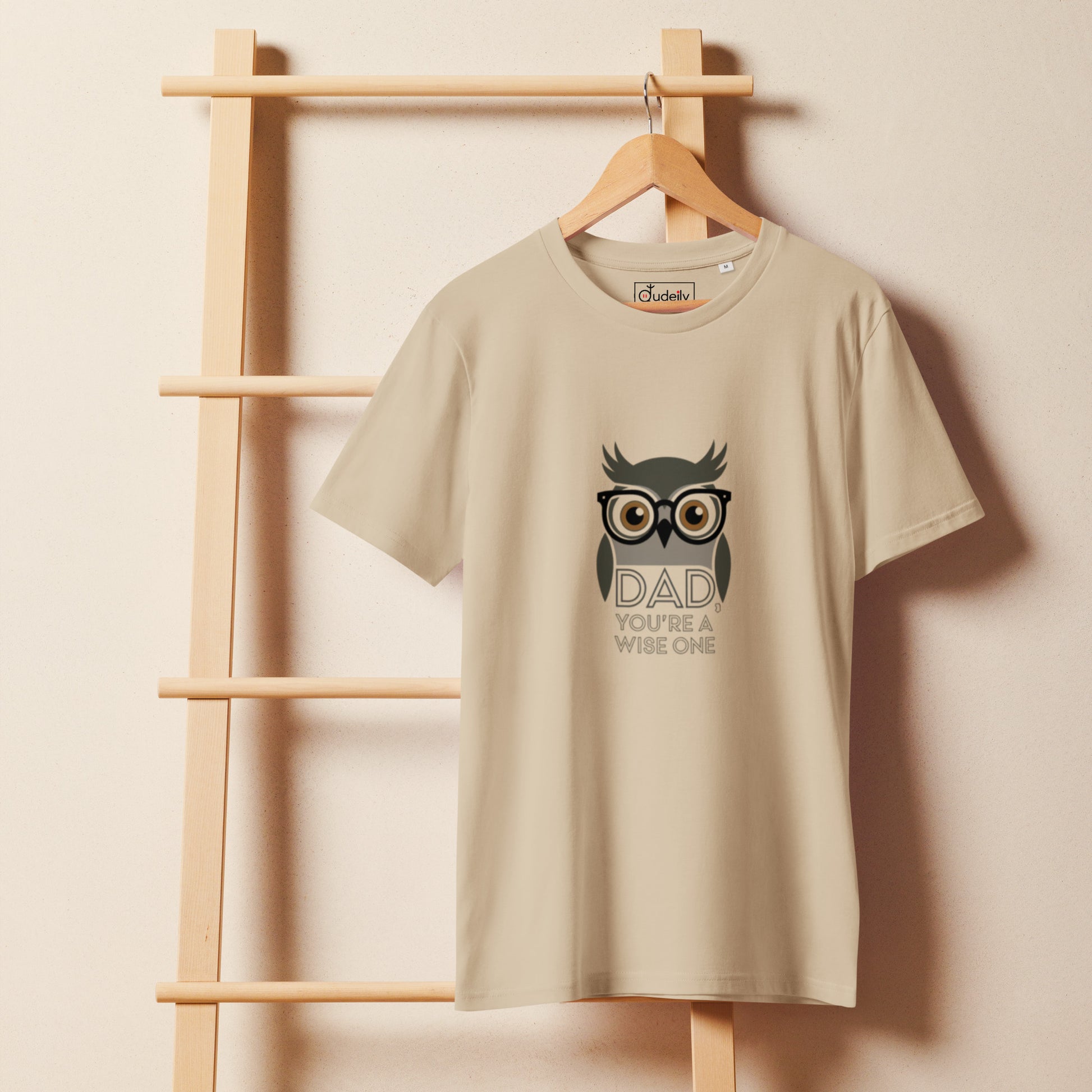 Unisex Organic Mid-Light T-Shirt – Owl Themed Sustainable Fashion for Father's Day by Dudeily Dudeily