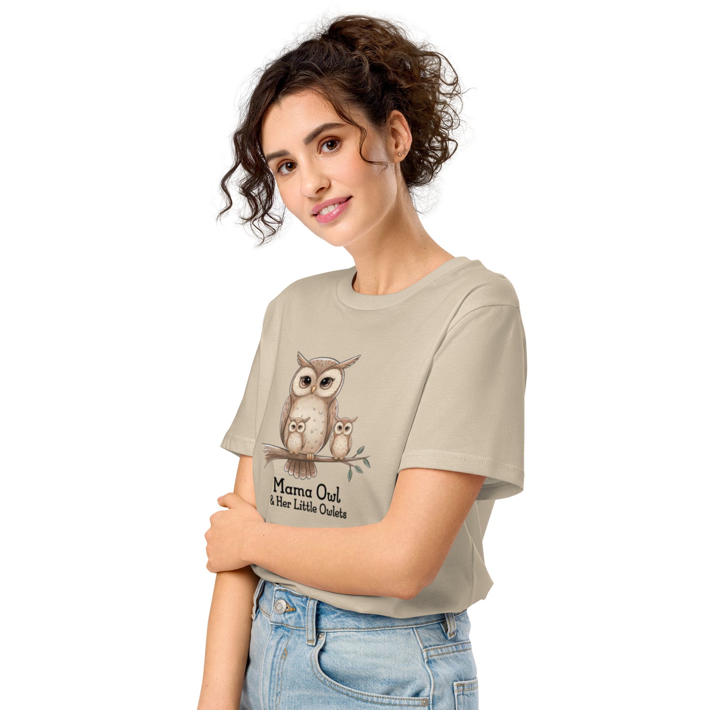 Unisex Organic Mid-Light T-Shirt – Eco-Friendly Owl Lover’s Pick by Dudeily Desert Dust Dudeily