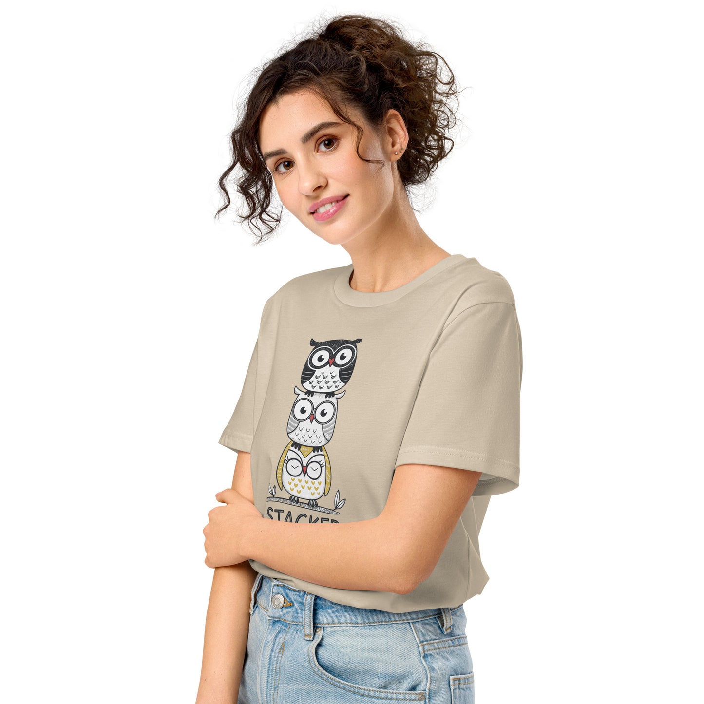 Unisex Organic Mid-Light T-Shirt: Owl Themed Sustainable Fashion Dudeily