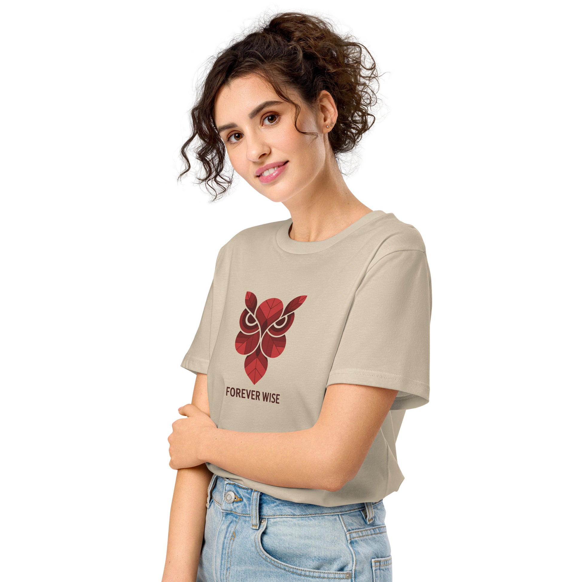 Unisex Organic Mid-Light T-Shirt: 'Forever Wise' | Eco-Friendly Owl Apparel USA Dudeily